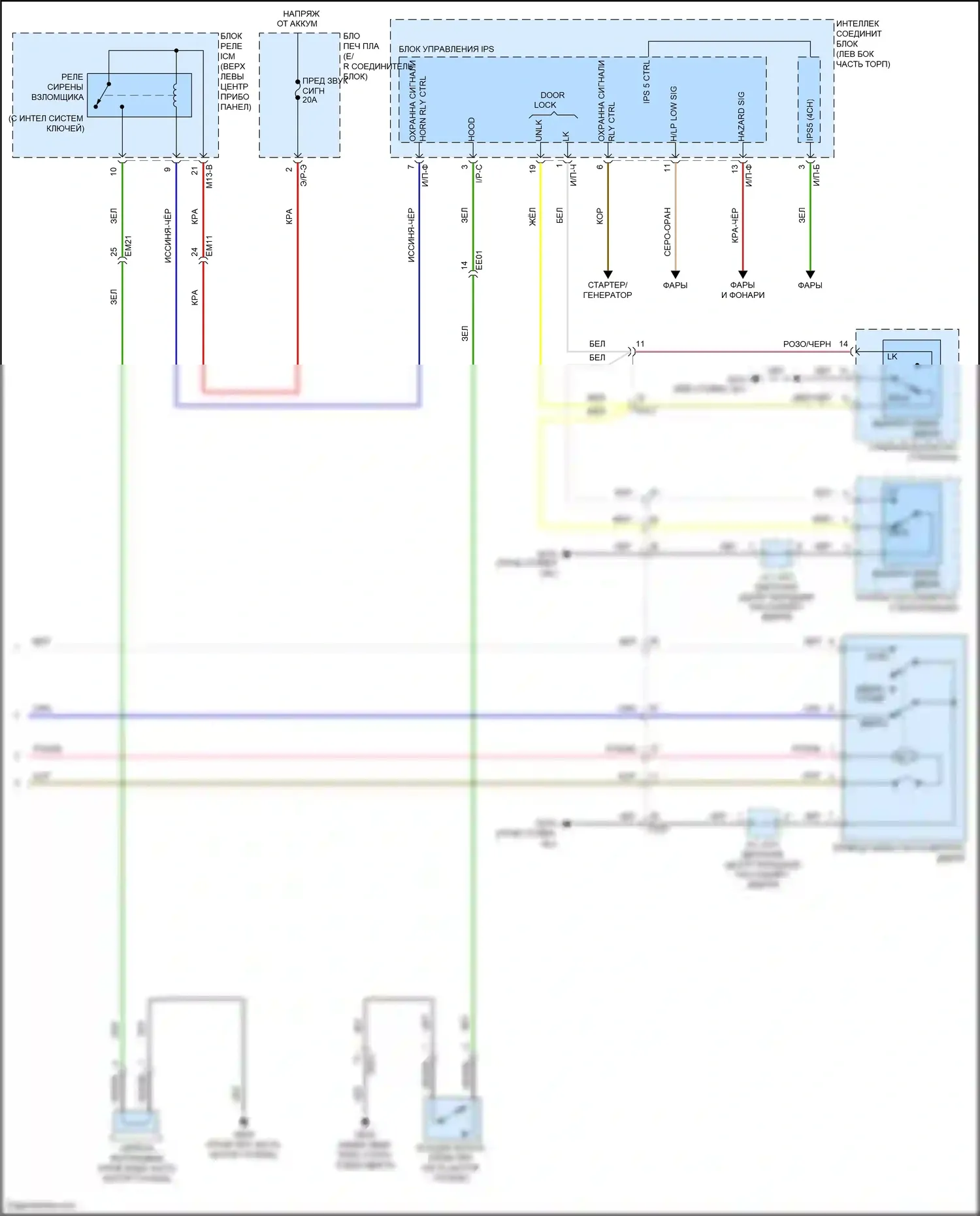 Sonata Hyundai VII (2014-2017): Электросхема с защитой от взлома, за исключением гибридной без имов (3 из 3) 