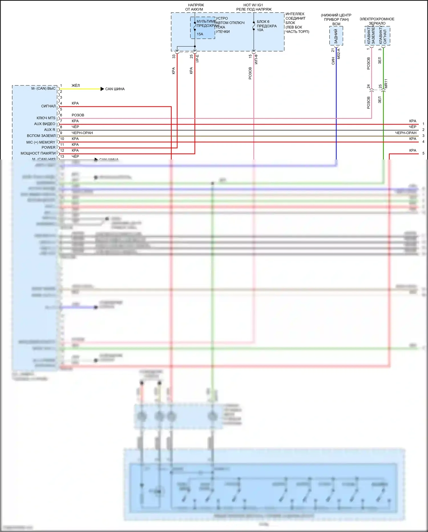 Sonata Hyundai VII (2014-2017): Электросхема навигации, гибрид с усилителем jbl (1 из 3) 