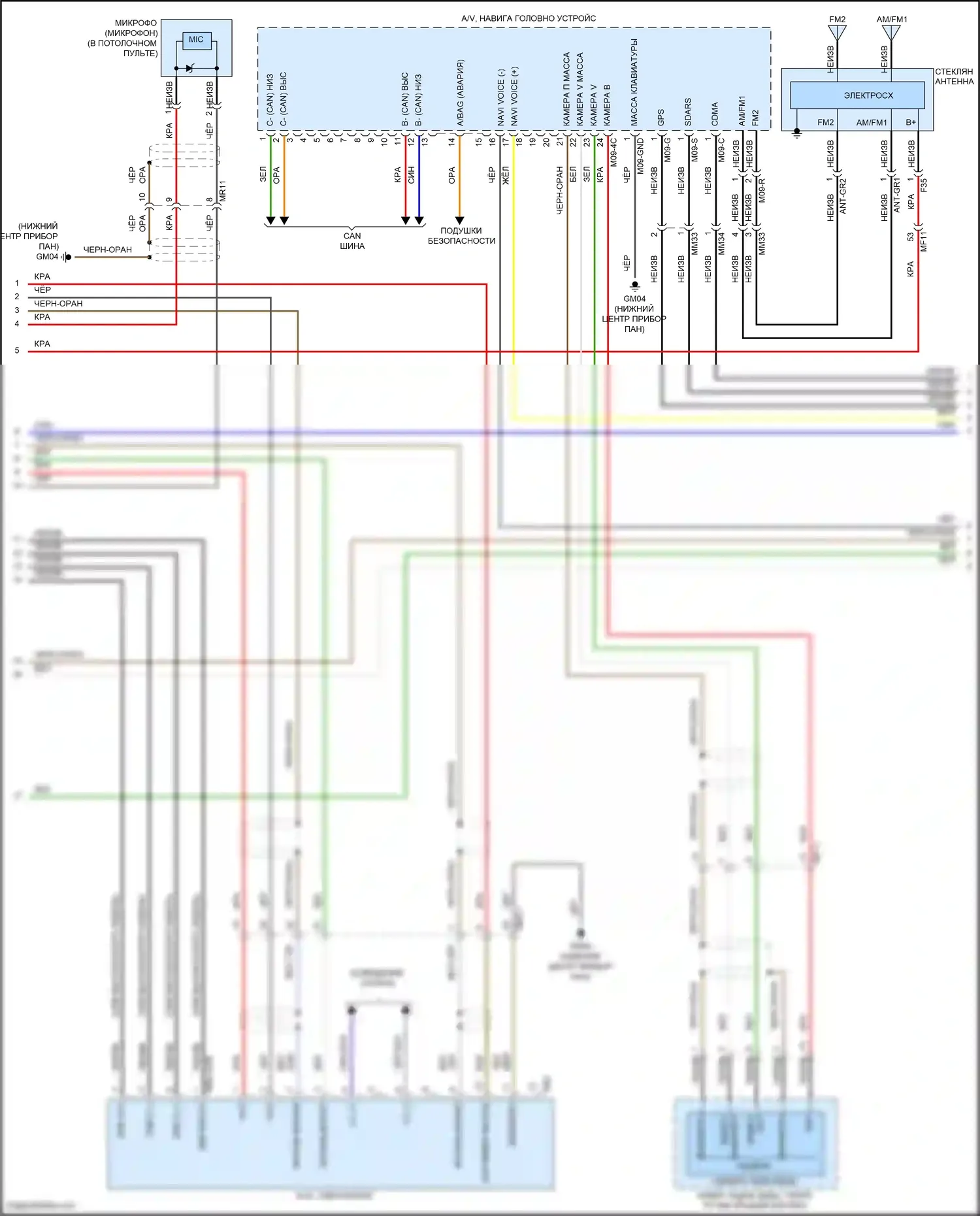 Sonata Hyundai VII (2014-2017): Электросхема навигации, гибрид с усилителем jbl (2 из 3) 