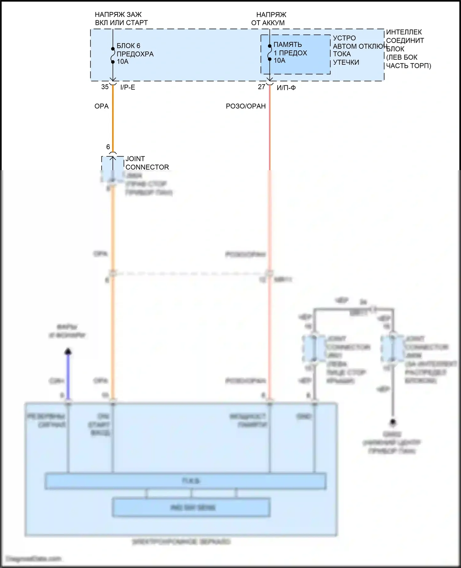 Sonata Hyundai VII (2014-2017): Электросхема электрохромного зеркала, кроме гибридного без mts homelink и компаса 