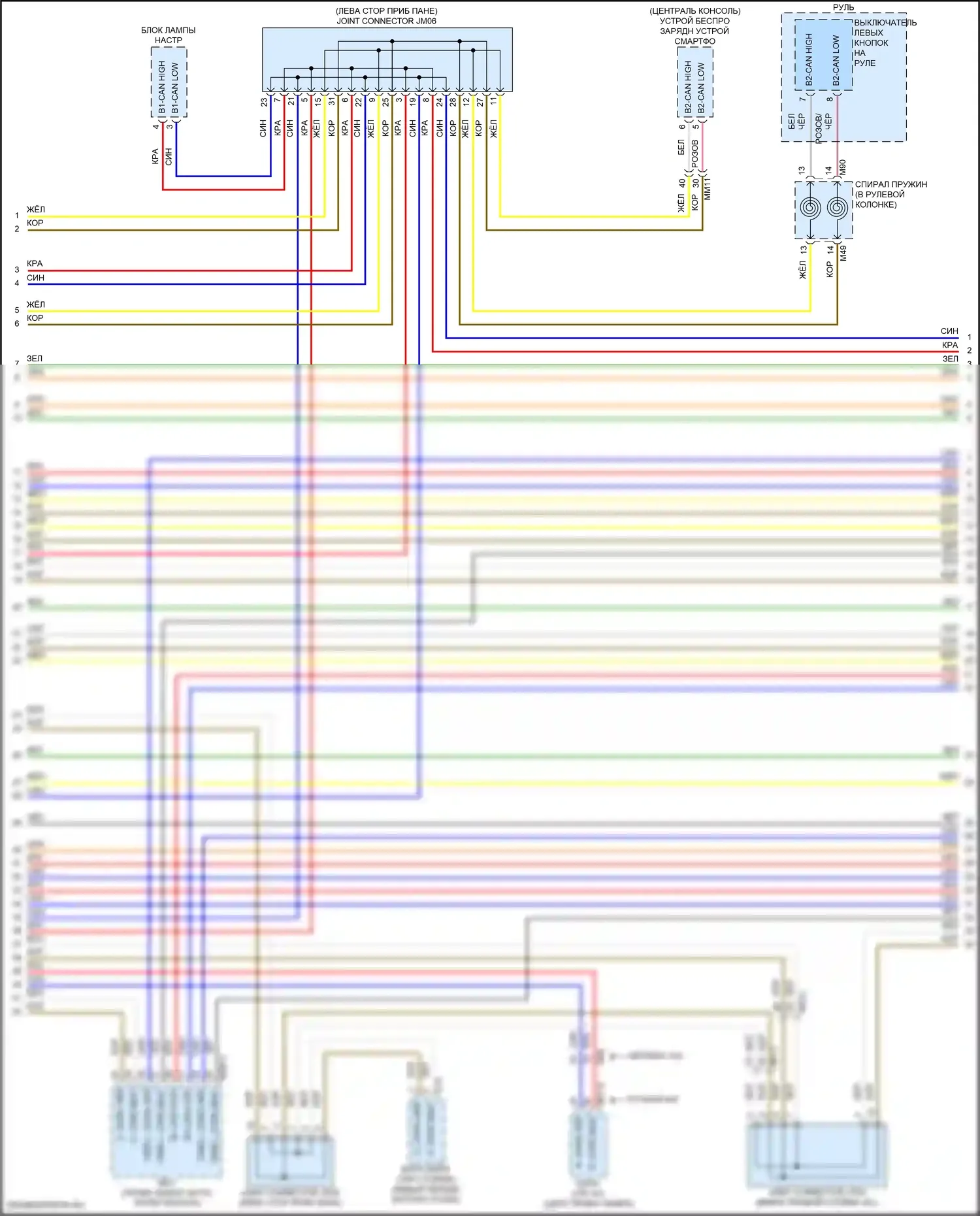 Sonata Hyundai VIII рестайлинг (2023-2024): Can шина электросхема, за исключением гибридной (3 из 9) 
