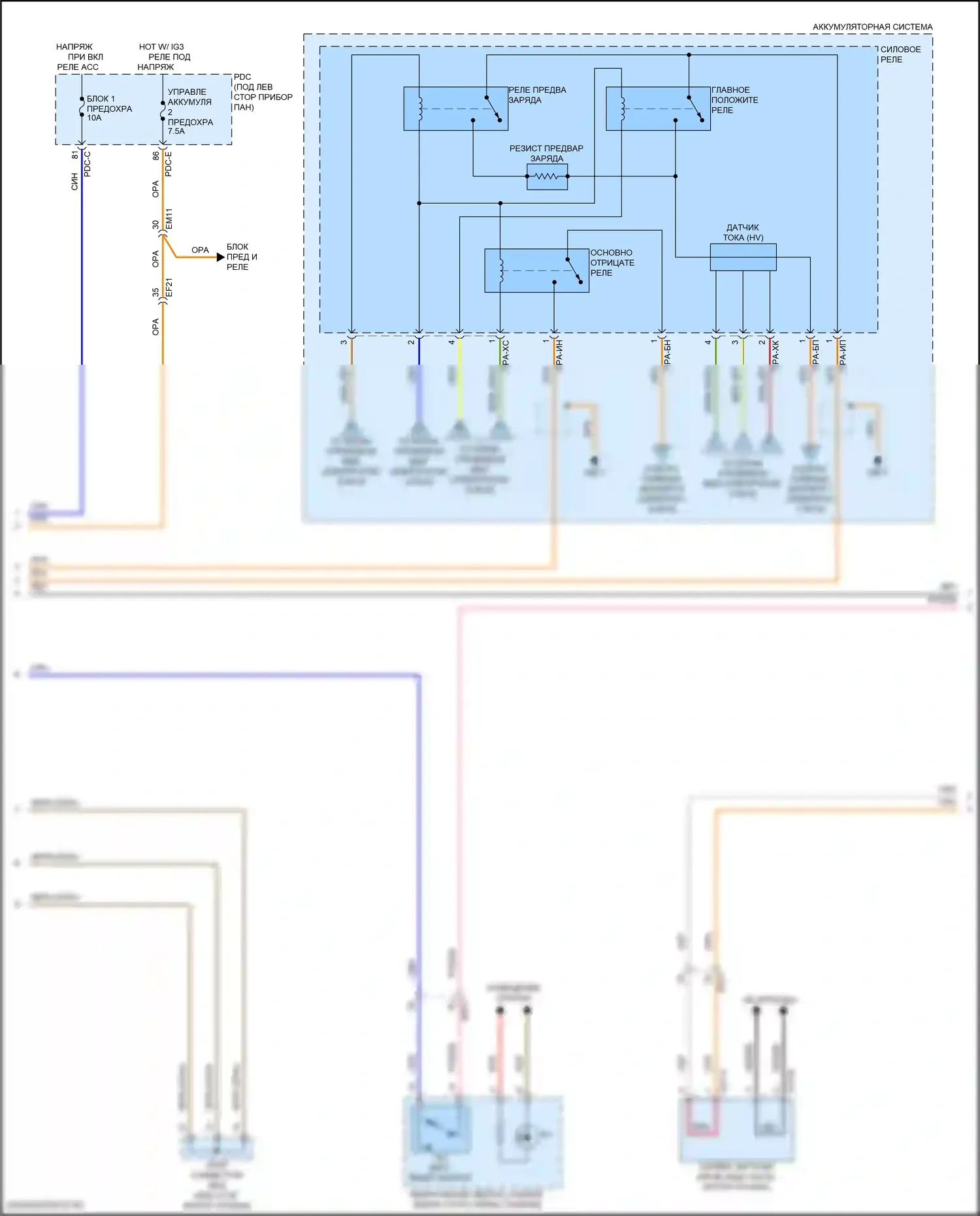 Sonata Hyundai VIII рестайлинг (2023-2024): Электросхема двигатель 2.0л гибрид, электросхема управления гибридом (5 из 8) 