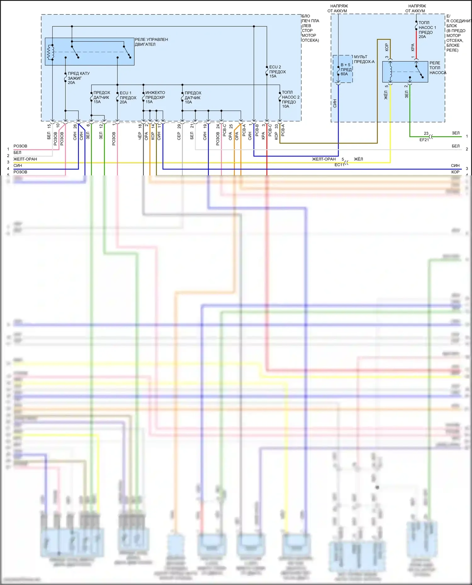 Sonata Hyundai VIII рестайлинг (2023-2024): Электросхема двигателя 2.5л турбо (4 из 7) 