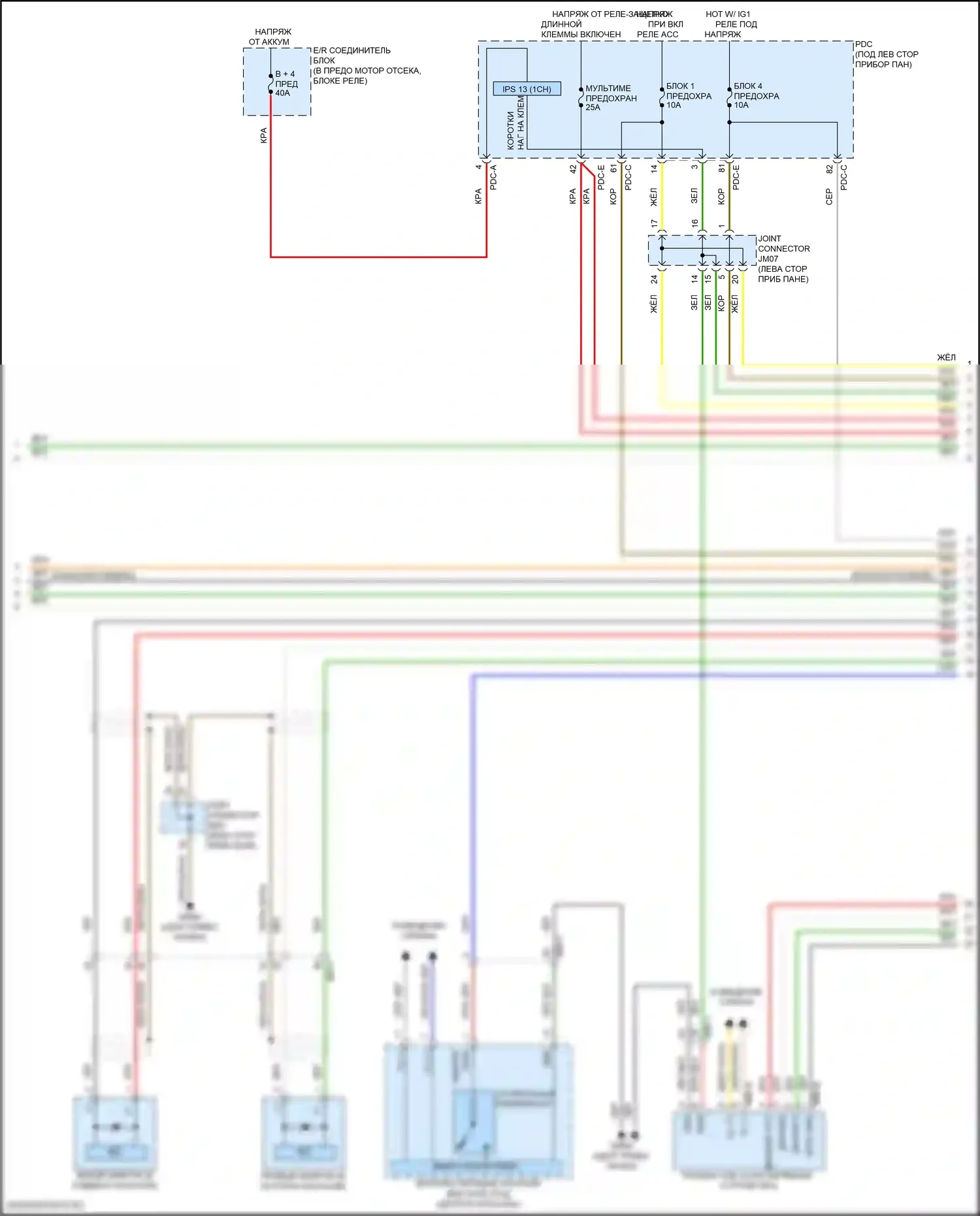 Sonata Hyundai VIII рестайлинг (2023-2024): Электросхема магнитолы, гибридная с усилителем (2 из 5) 