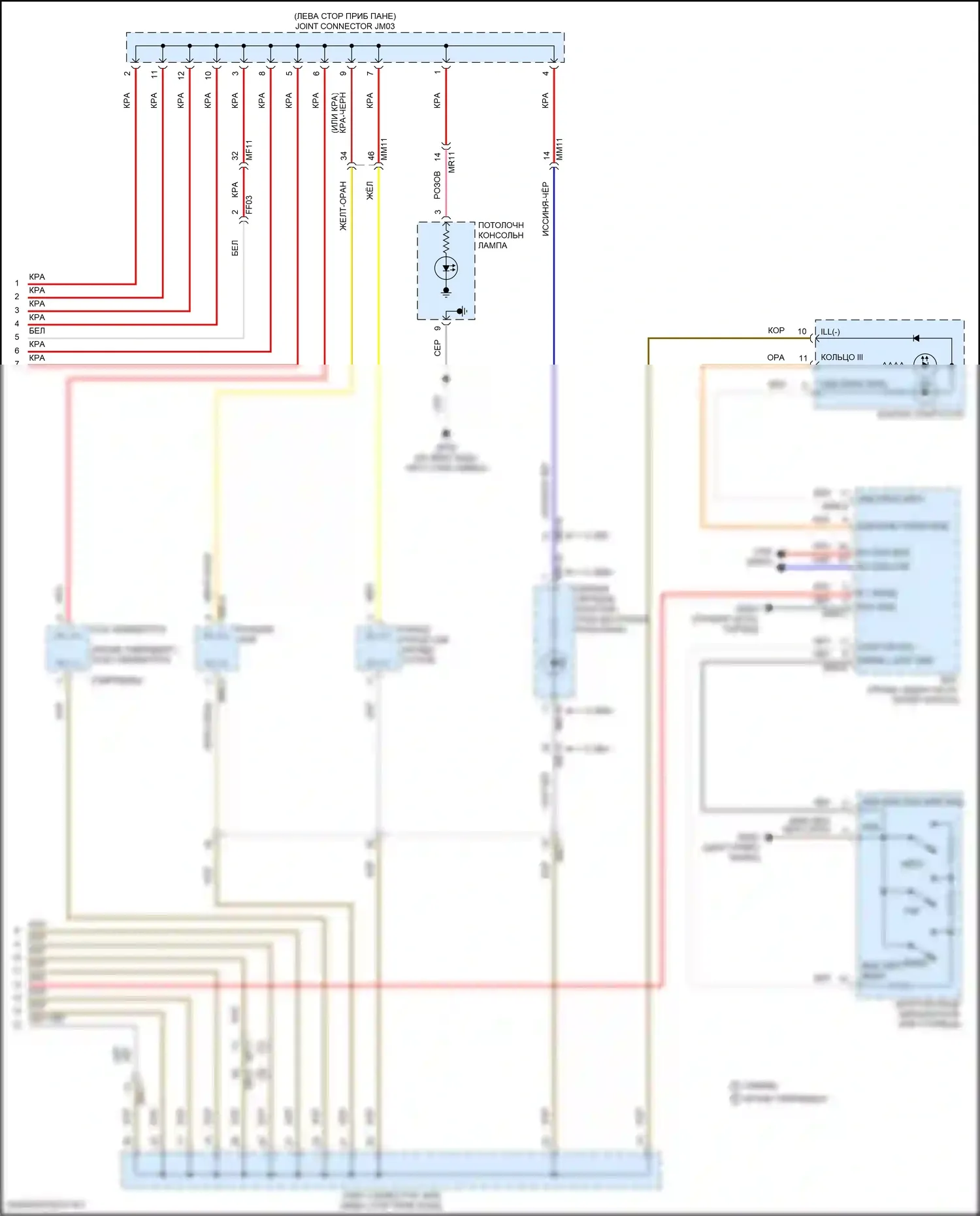 Sonata Hyundai VIII рестайлинг (2023-2024): Электросхема подсветки приборной панели (3 из 3) 