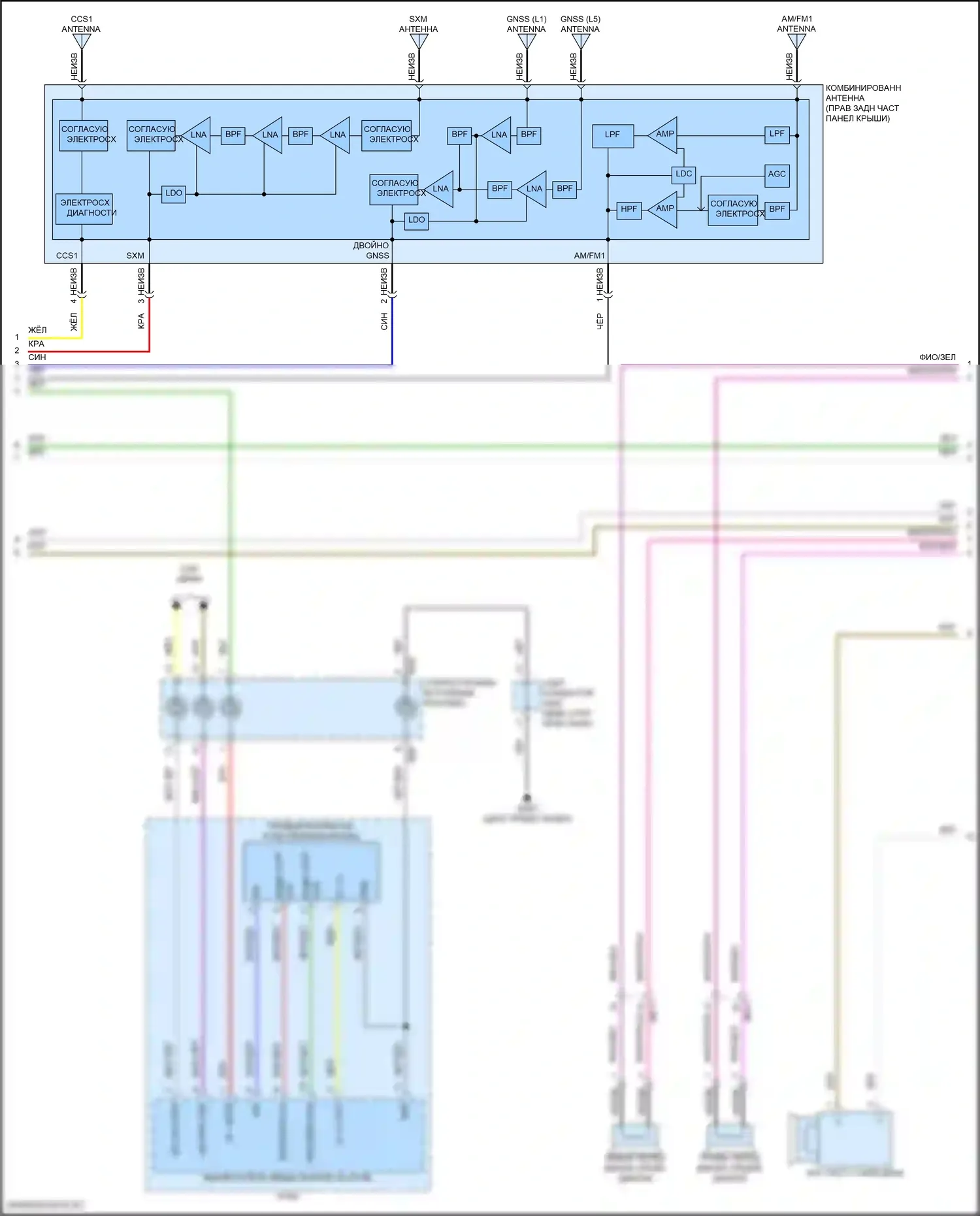 Sonata Hyundai VIII рестайлинг (2023-2024): Электросхема навигации, гибрид с усилителем (4 из 5) 