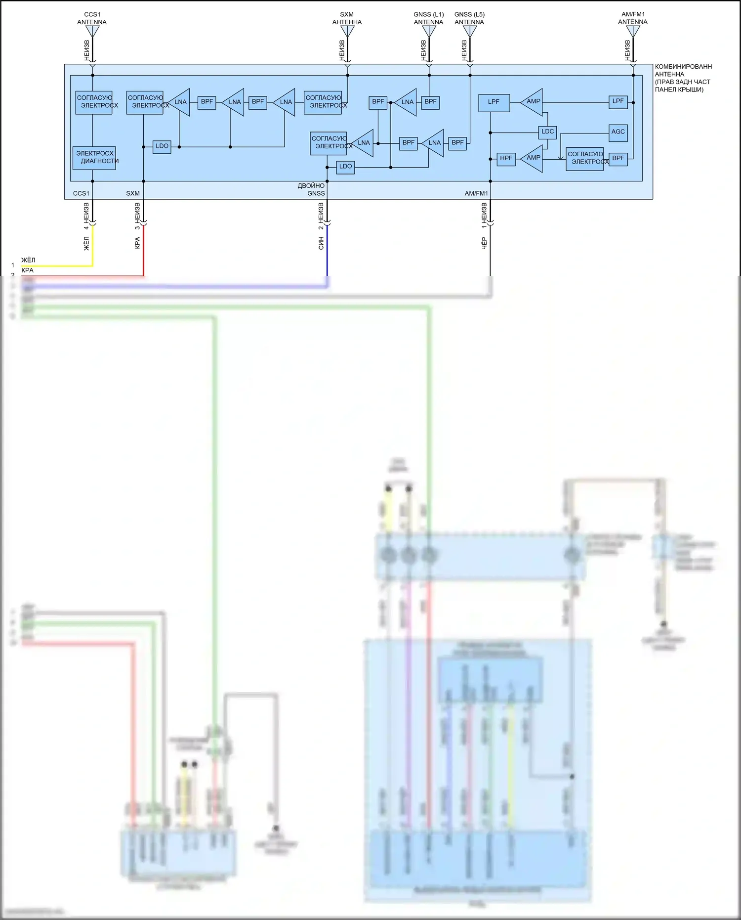 Sonata Hyundai VIII рестайлинг (2023-2024): Электросхема навигации, кроме гибридной без усилителя (4 из 4) 