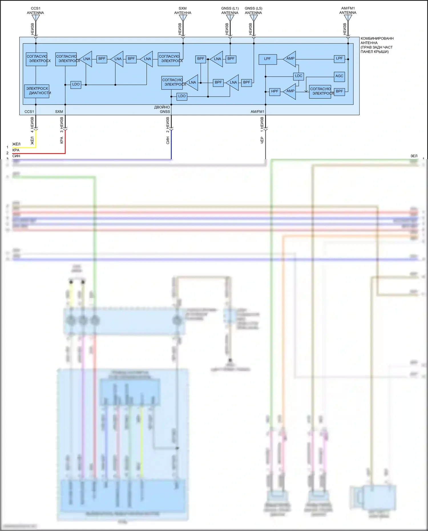 Sonata Hyundai VIII рестайлинг (2023-2024): Электросхема навигации, кроме гибридной с усилителем (4 из 5) 