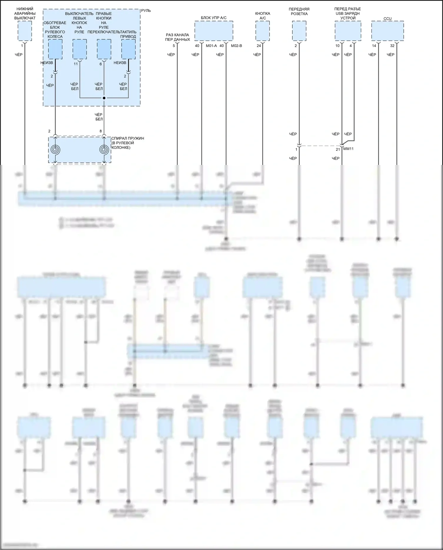 Sonata Hyundai VIII рестайлинг (2023-2024): Электросхема разводки массы, гибридная (1 из 6) 