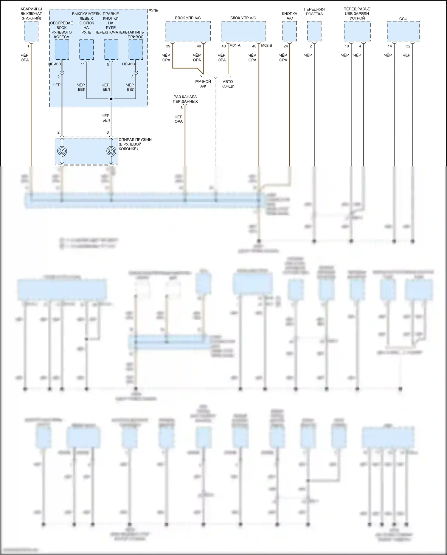 Sonata Hyundai VIII рестайлинг (2023-2024): Электросхема разводки массы, кроме гибридной (1 из 6) 