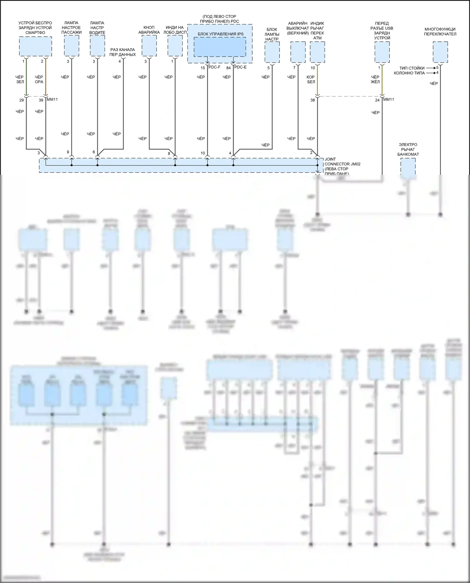 Sonata Hyundai VIII рестайлинг (2023-2024): Электросхема разводки массы, за исключением гибридной (5 из 6) 