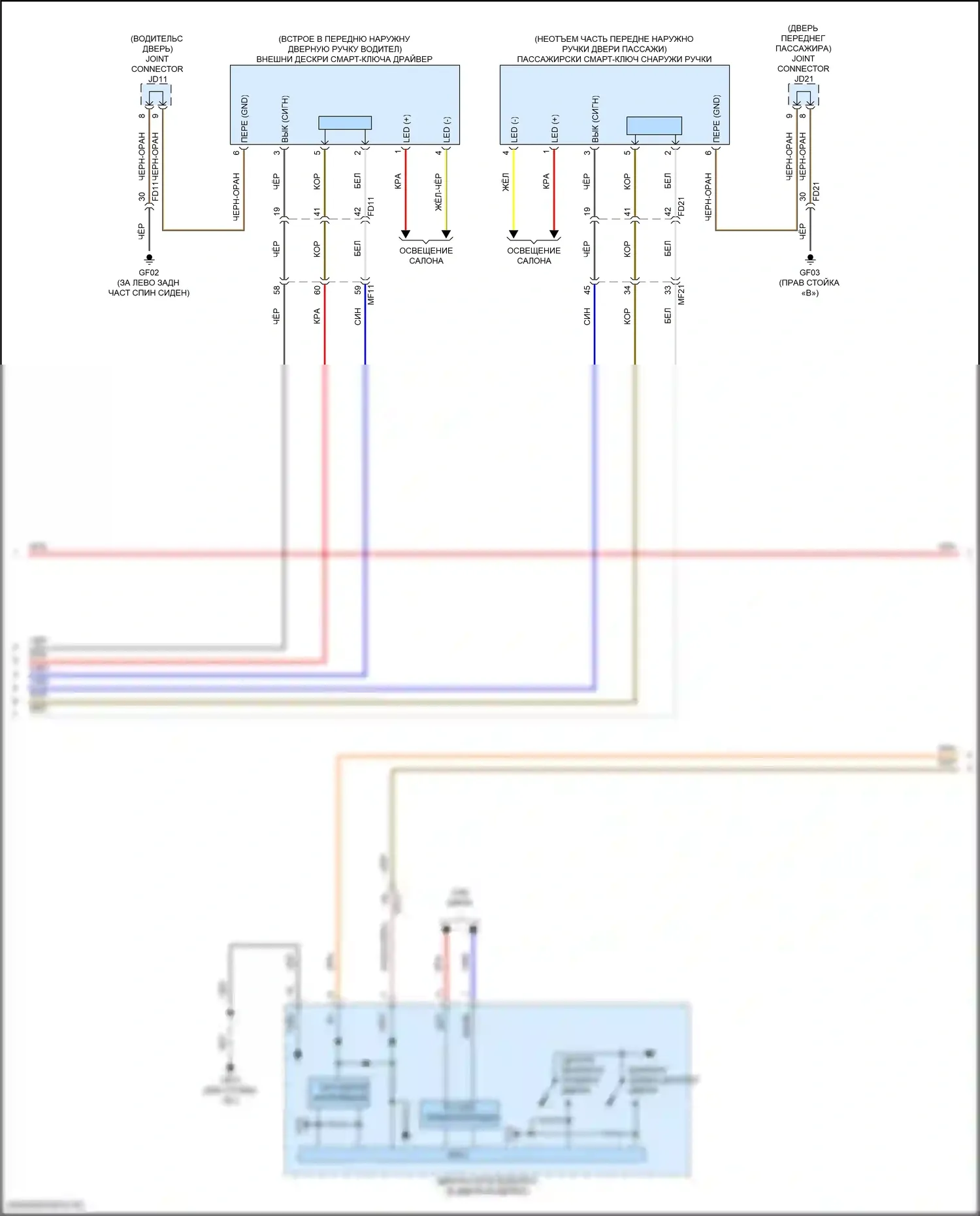 Sonata Hyundai VIII рестайлинг (2023-2024): Электросхема центрального замка, гибрид без цифрового ключа (3 из 6) 