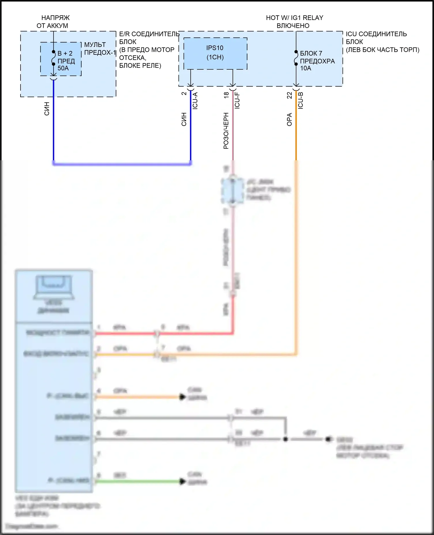 Sonata Hyundai VIII (2019-2023): Электросхема активных управление кузовом и подвеской 