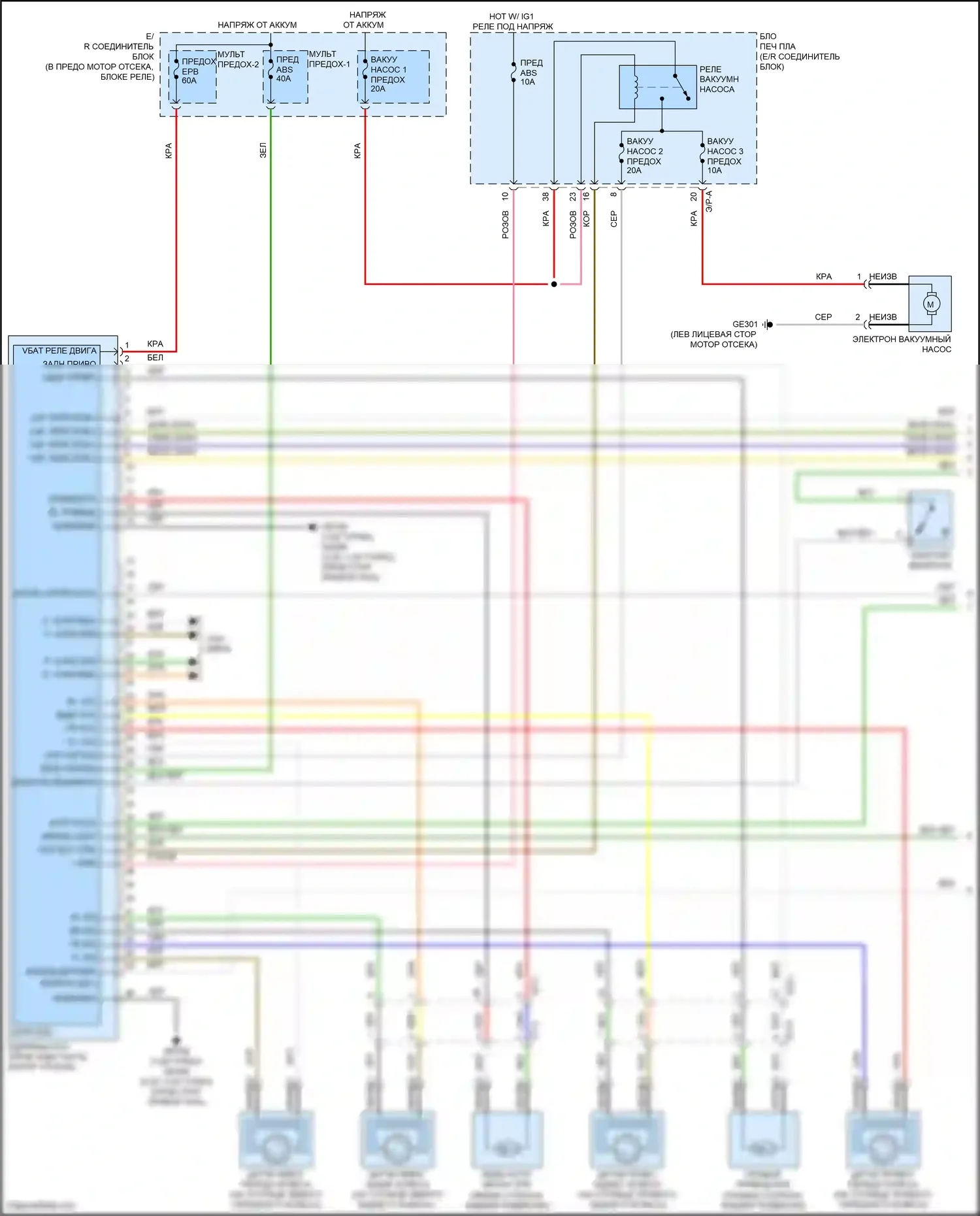 Sonata Hyundai VIII (2019-2023): Антиблокировочная система abs электросхема, за исключением гибридной (1 из 2) 