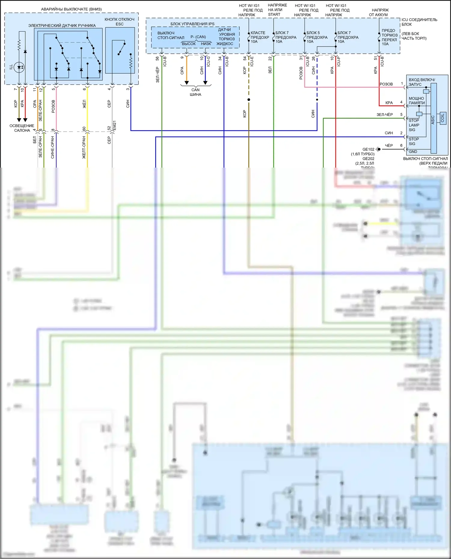 Sonata Hyundai VIII (2019-2023): Антиблокировочная система abs электросхема, за исключением гибридной (2 из 2) 