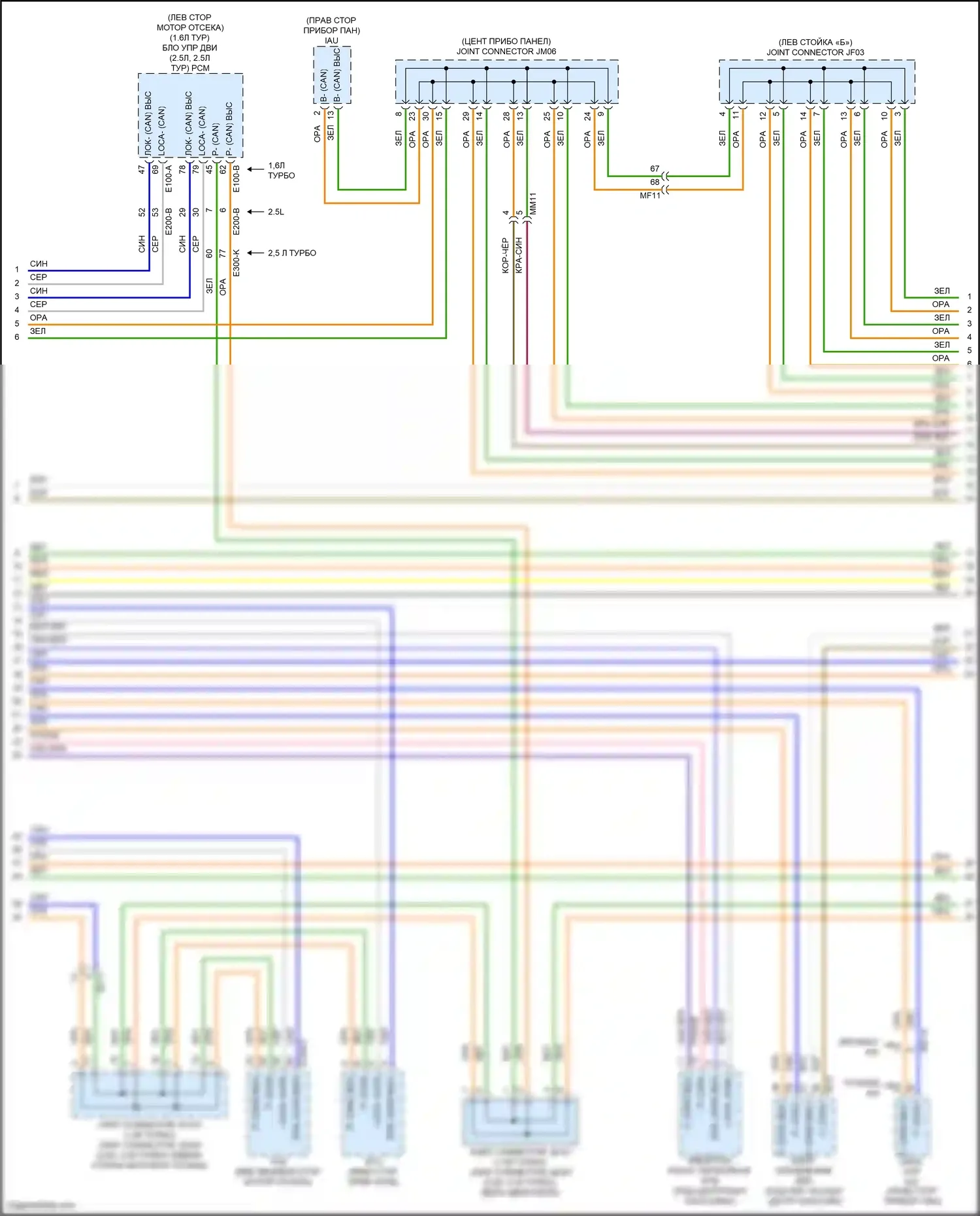 Sonata Hyundai VIII (2019-2023): Can шина электросхема, за исключением гибридной (2 из 4) 