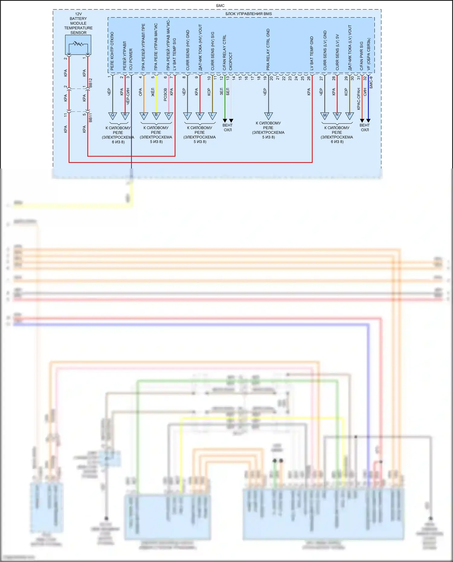 Sonata Hyundai VIII (2019-2023): Электросхема двигатель 2.0л гибрид, электросхема управления гибридом (4 из 8) 