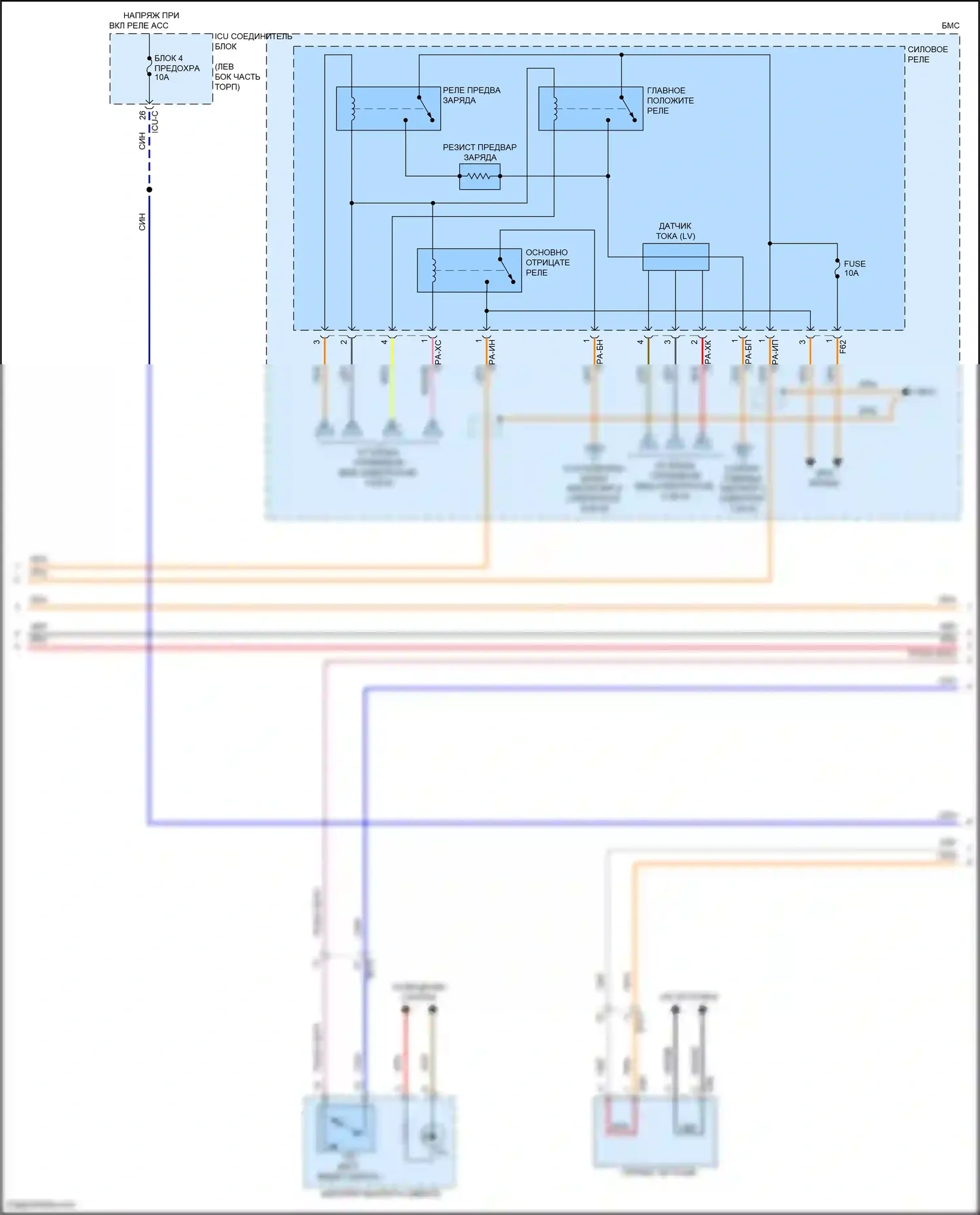 Sonata Hyundai VIII (2019-2023): Электросхема двигатель 2.0л гибрид, электросхема управления гибридом (5 из 8) 
