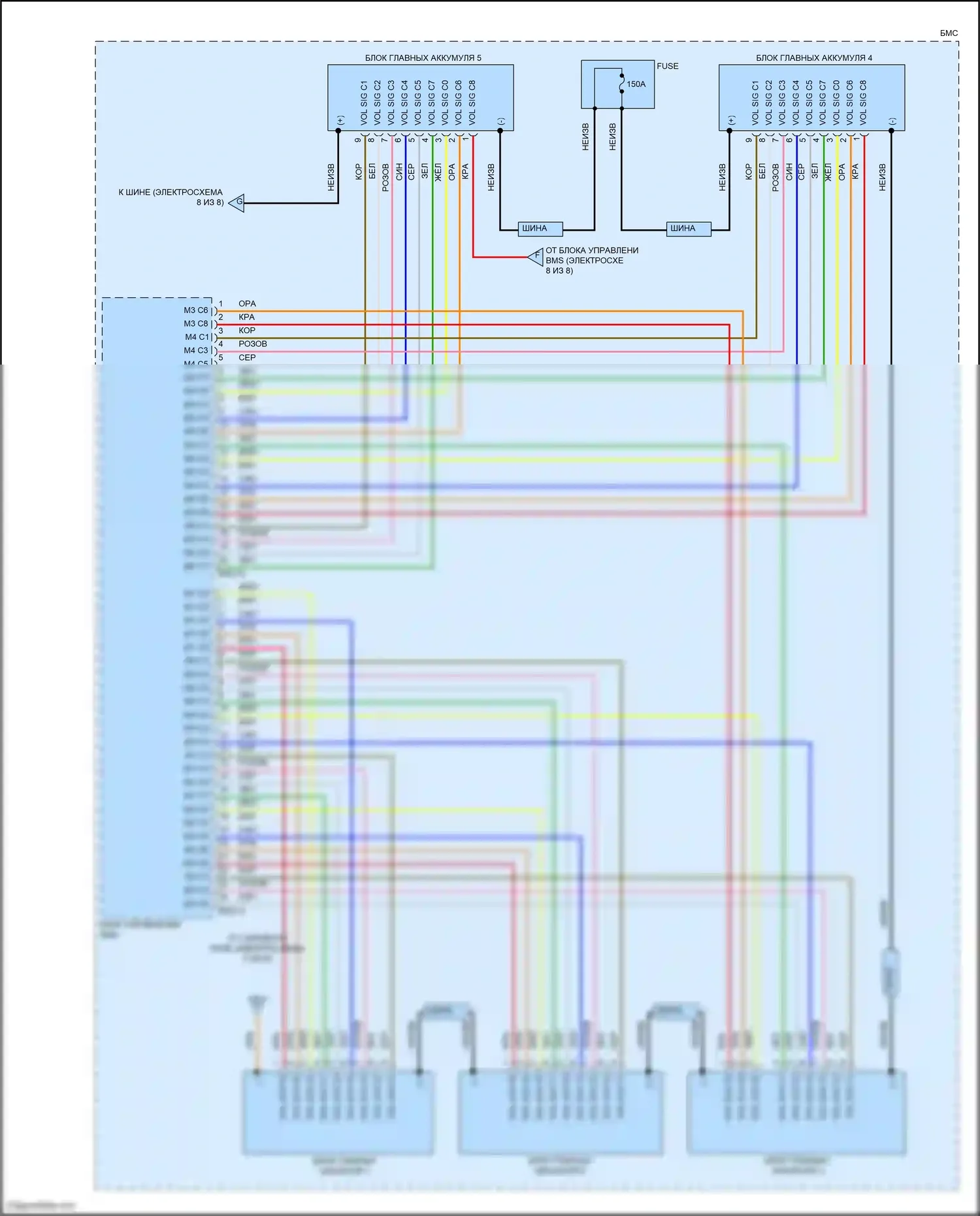 Sonata Hyundai VIII (2019-2023): Электросхема двигатель 2.0л гибрид, электросхема управления гибридом (7 из 8) 
