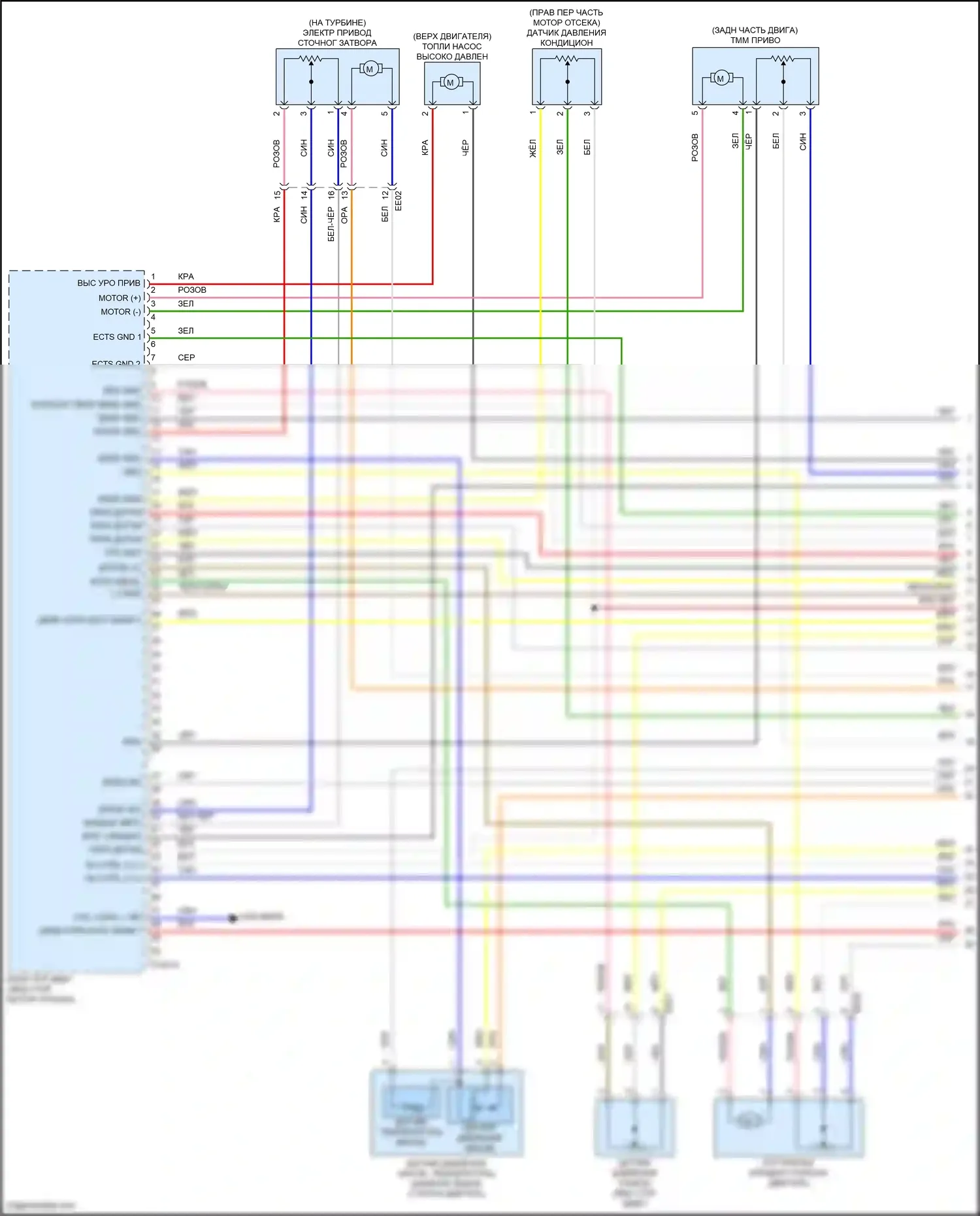 Sonata Hyundai VIII (2019-2023): Электросхема двигателя 1,6л турбо (1 из 7) 