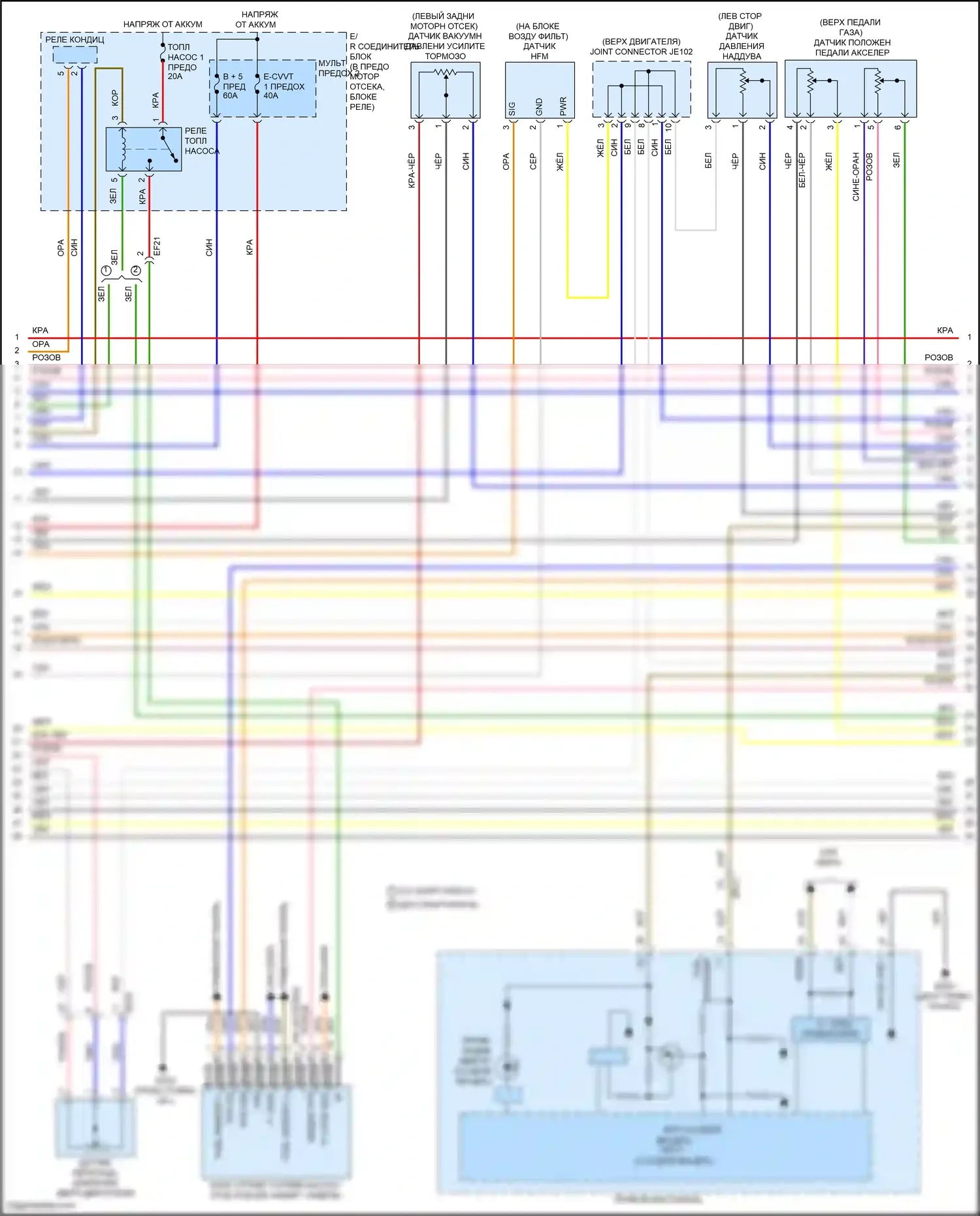 Sonata Hyundai VIII (2019-2023): Электросхема двигателя 1,6л турбо (6 из 7) 
