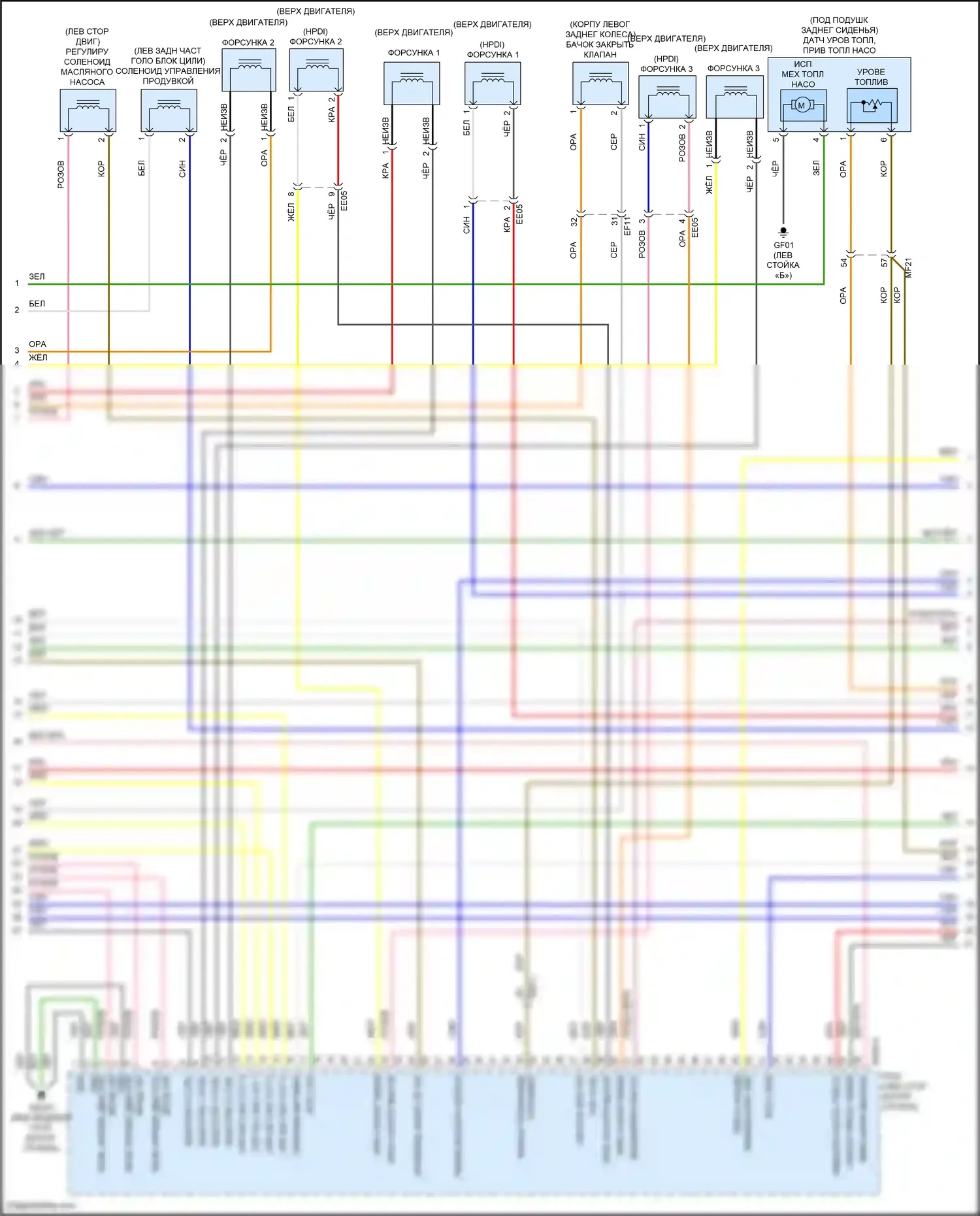 Sonata Hyundai VIII (2019-2023): Электросхема двигателя 2.5л турбо (5 из 7) 