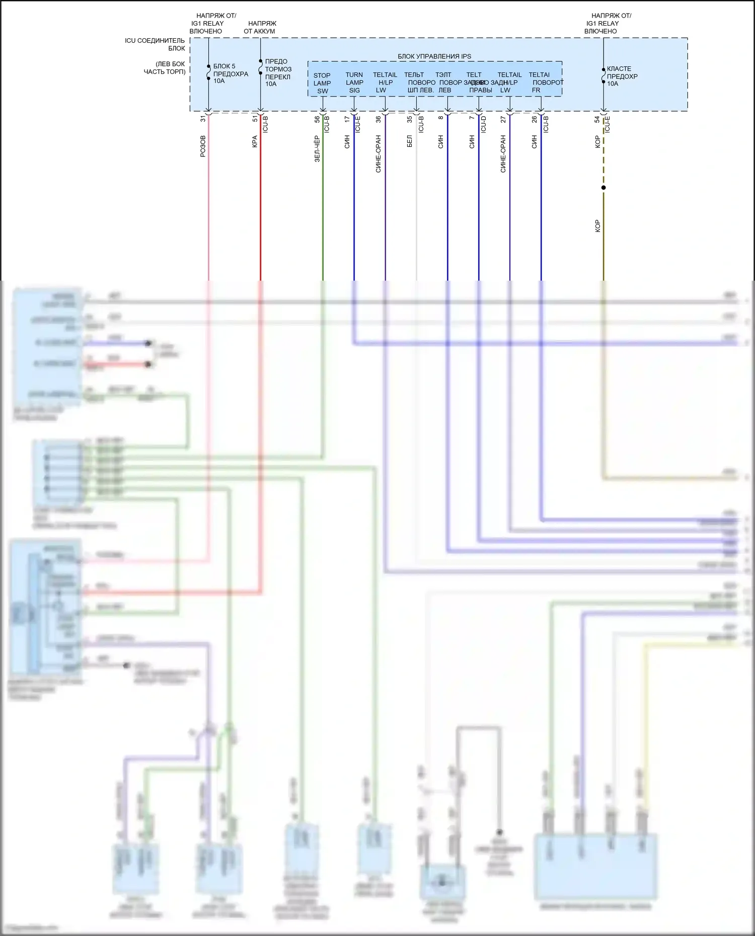 Sonata Hyundai VIII (2019-2023): Электросхема фар и фонарей, гибридная (1 из 4) 