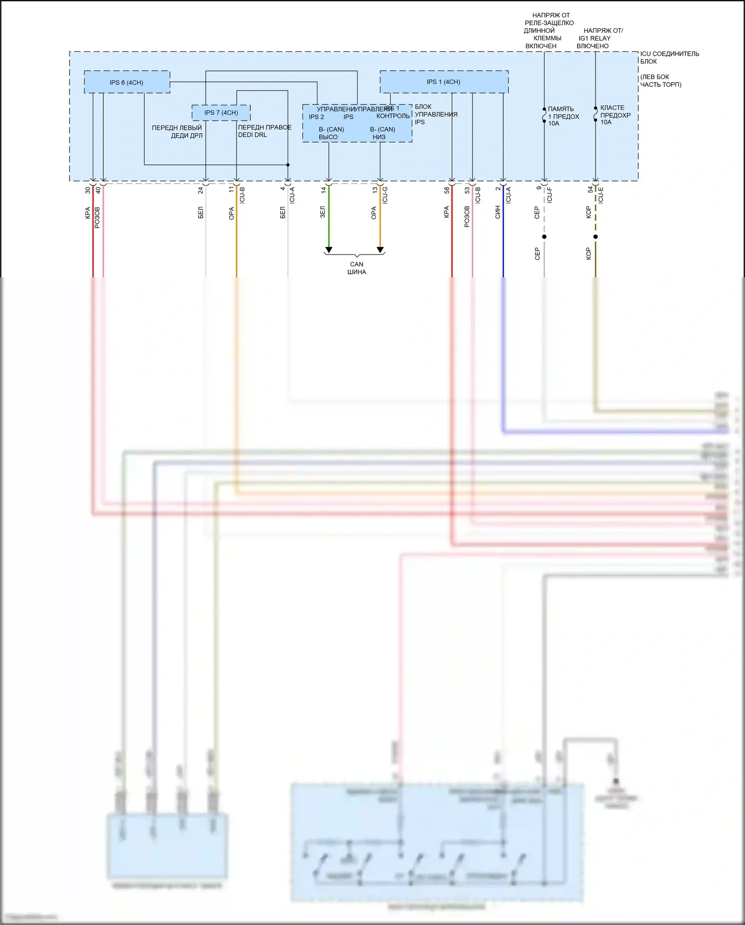 Sonata Hyundai VIII (2019-2023): Электросхема автоламп, кроме гибридной (1 из 3) 
