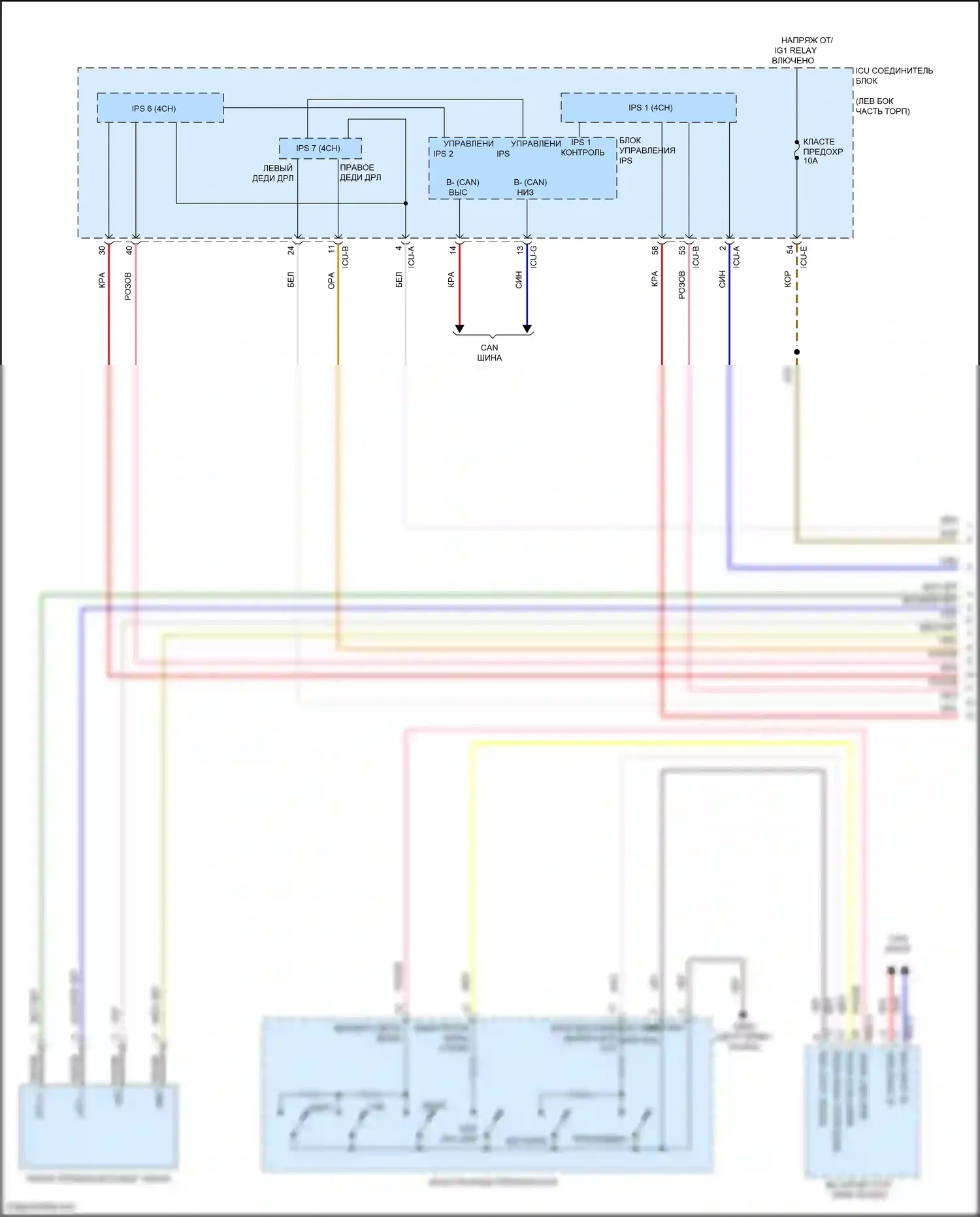 Sonata Hyundai VIII (2019-2023): Электросхема фар, кроме гибридной (1 из 3) 