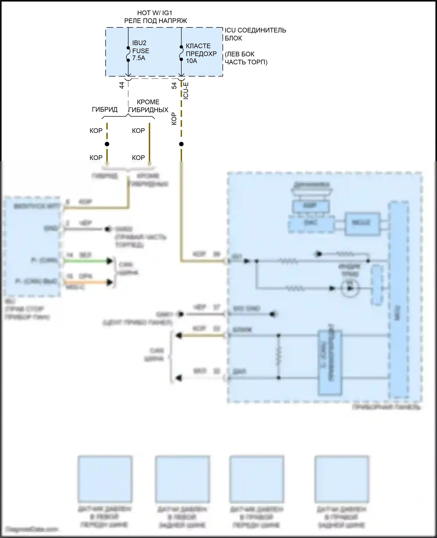 Sonata Hyundai VIII (2019-2023): Электросхема контроля давления в шинах 
