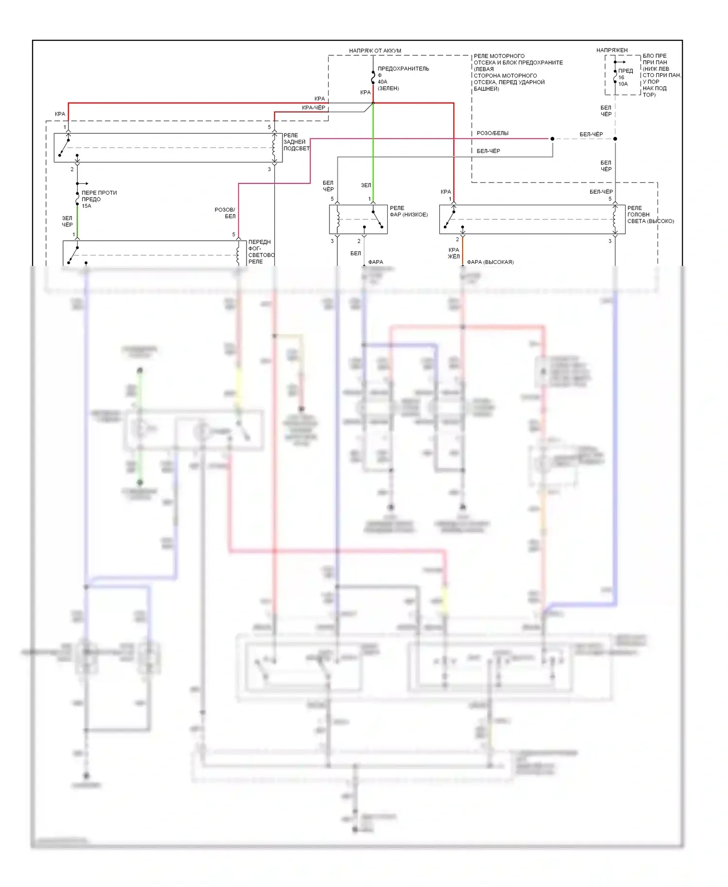 Tiburon Hyundai I рестайлинг (1999-2002): Электросхема фар, без дрели 