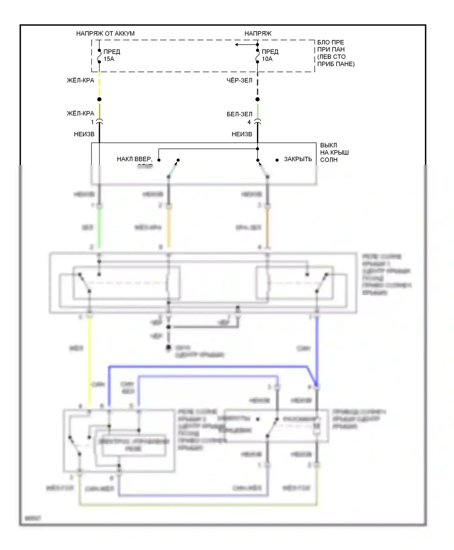 Tiburon Hyundai I (1996-1999): Электросхема люка 