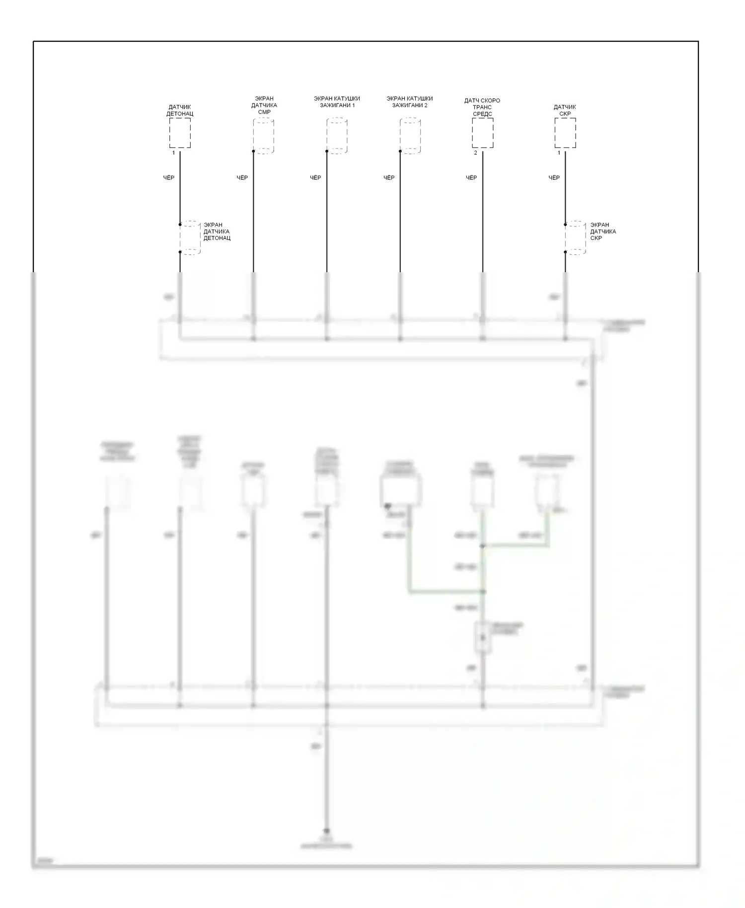 Tiburon Hyundai I (1996-1999): Электросхема точек подключения масс (3 из 3) 