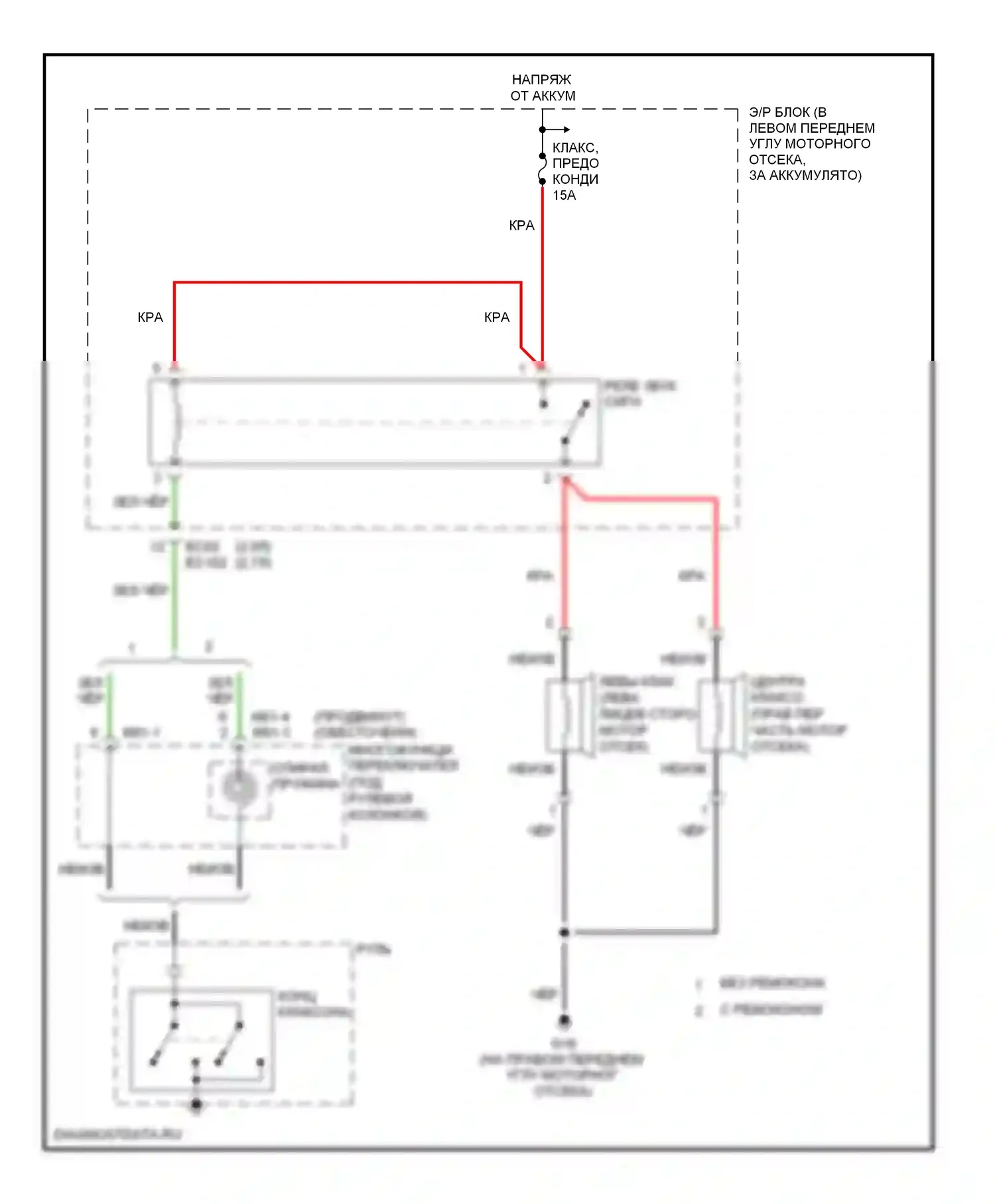 Tiburon Hyundai II рестайлинг (2007-2009): Электросхема клаксона 