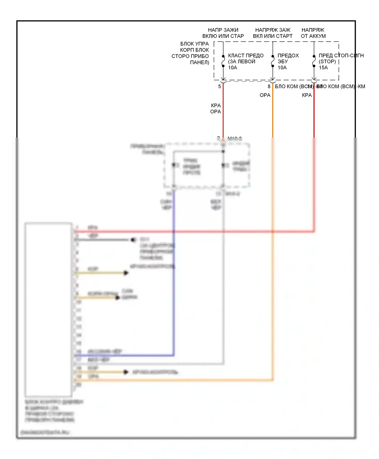 Tiburon Hyundai II рестайлинг (2007-2009): Электросхема контроля давления в шинах 