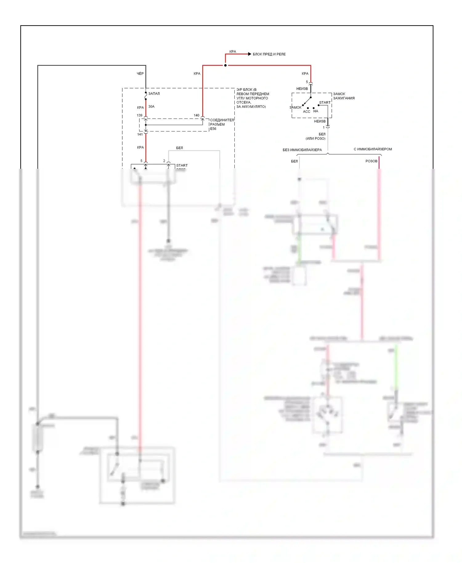 Tiburon Hyundai II рестайлинг (2007-2009): Электросхема стартера 