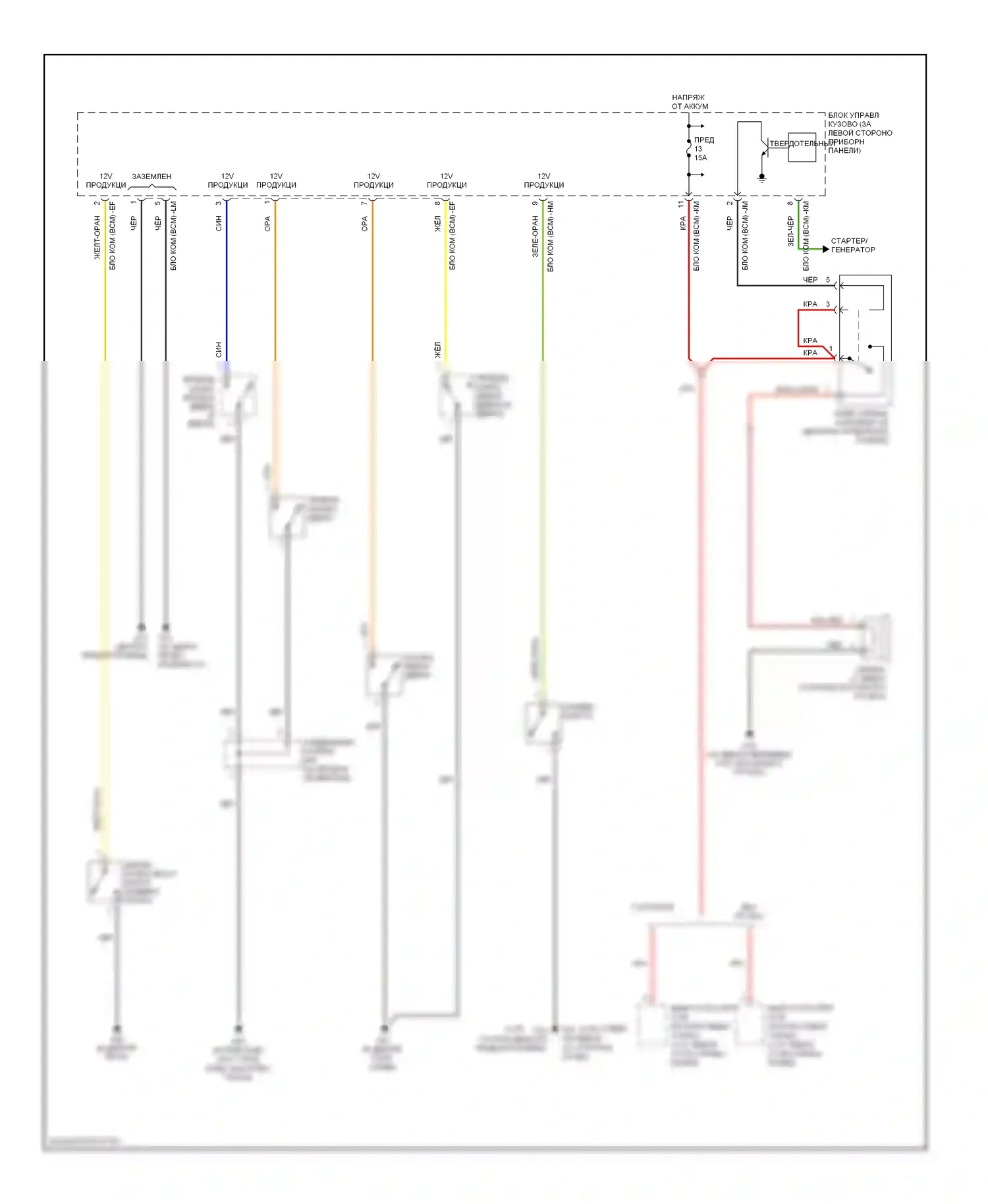 Tiburon Hyundai II (2002-2007): Электросхема защиты от взлома 
