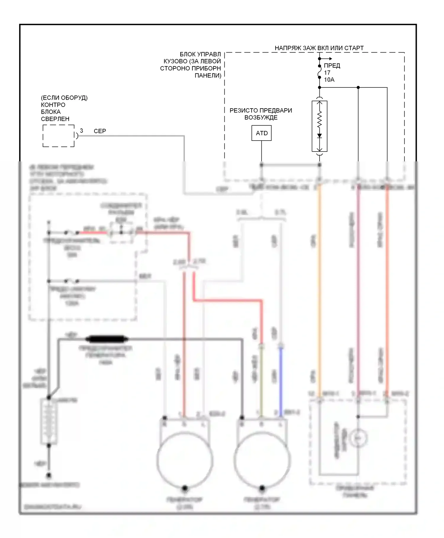 Tiburon Hyundai II (2002-2007): Электросхема генератора 