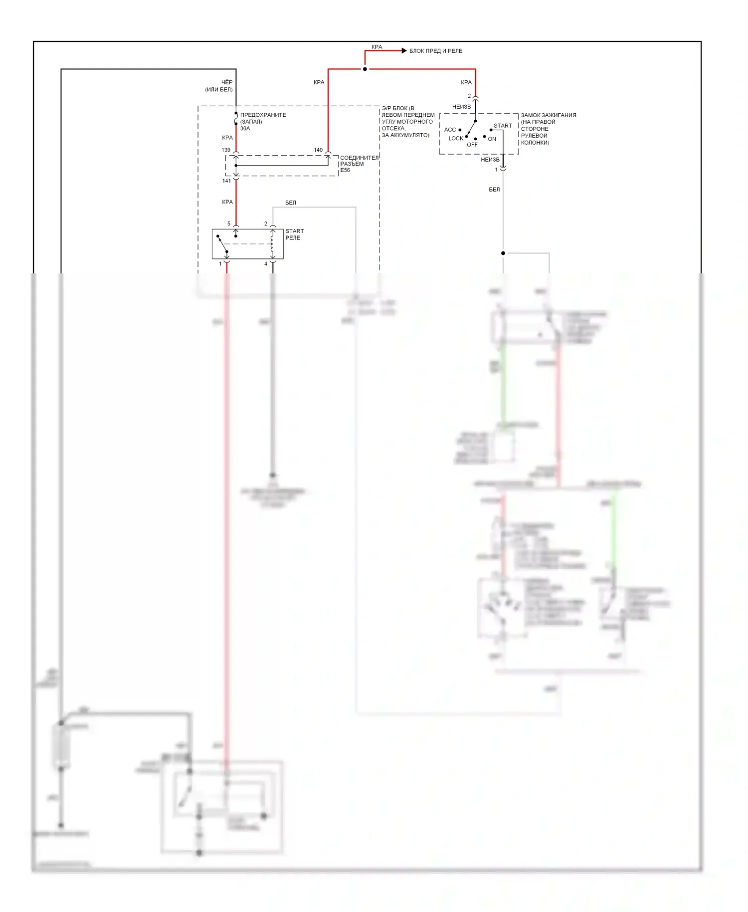 Tiburon Hyundai II (2002-2007): Электросхема стартера 