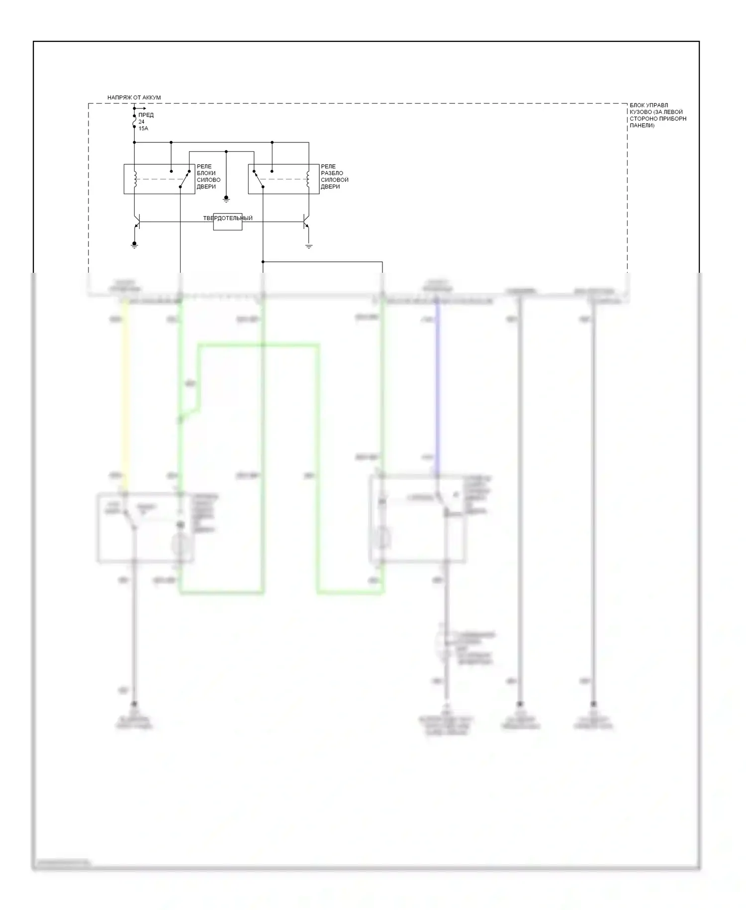 Tiburon Hyundai II (2002-2007): Электросхема центрального замка 
