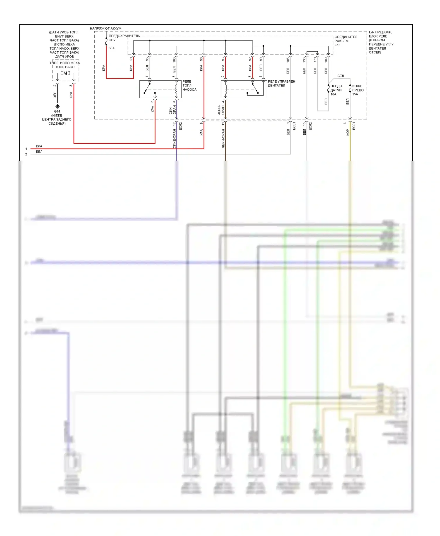 Tucson Hyundai I (2004-2011): Электросхема двигателя 2.7л (2 из 3) 