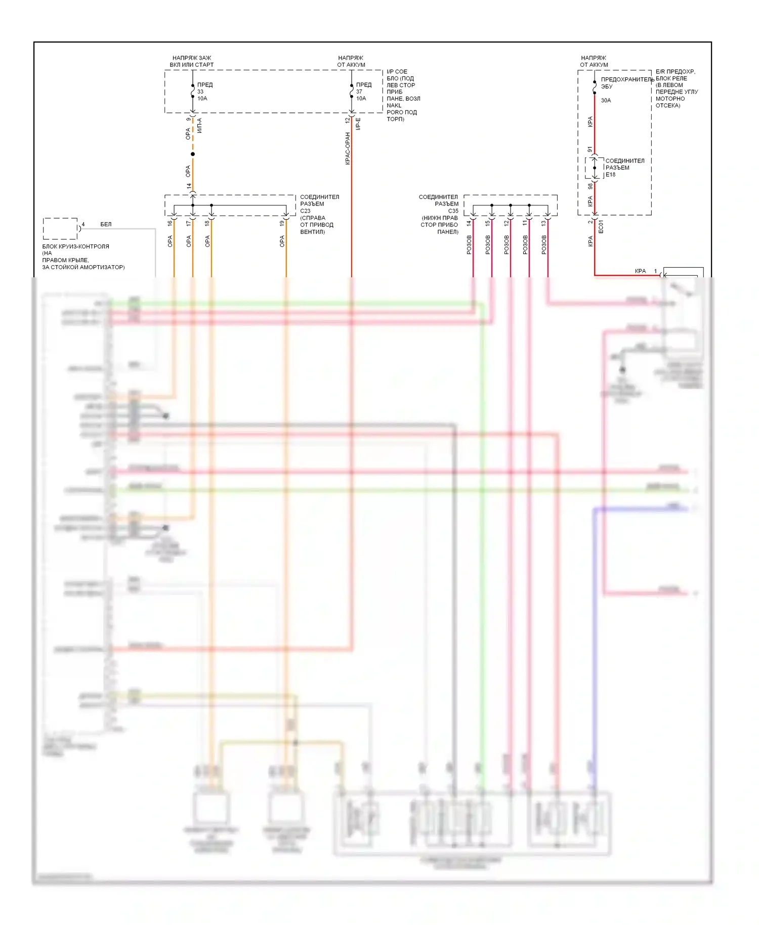 Tucson Hyundai I (2004-2011): 2.7l, электросхема соединений автоматической коробки передач (1 из 2) 