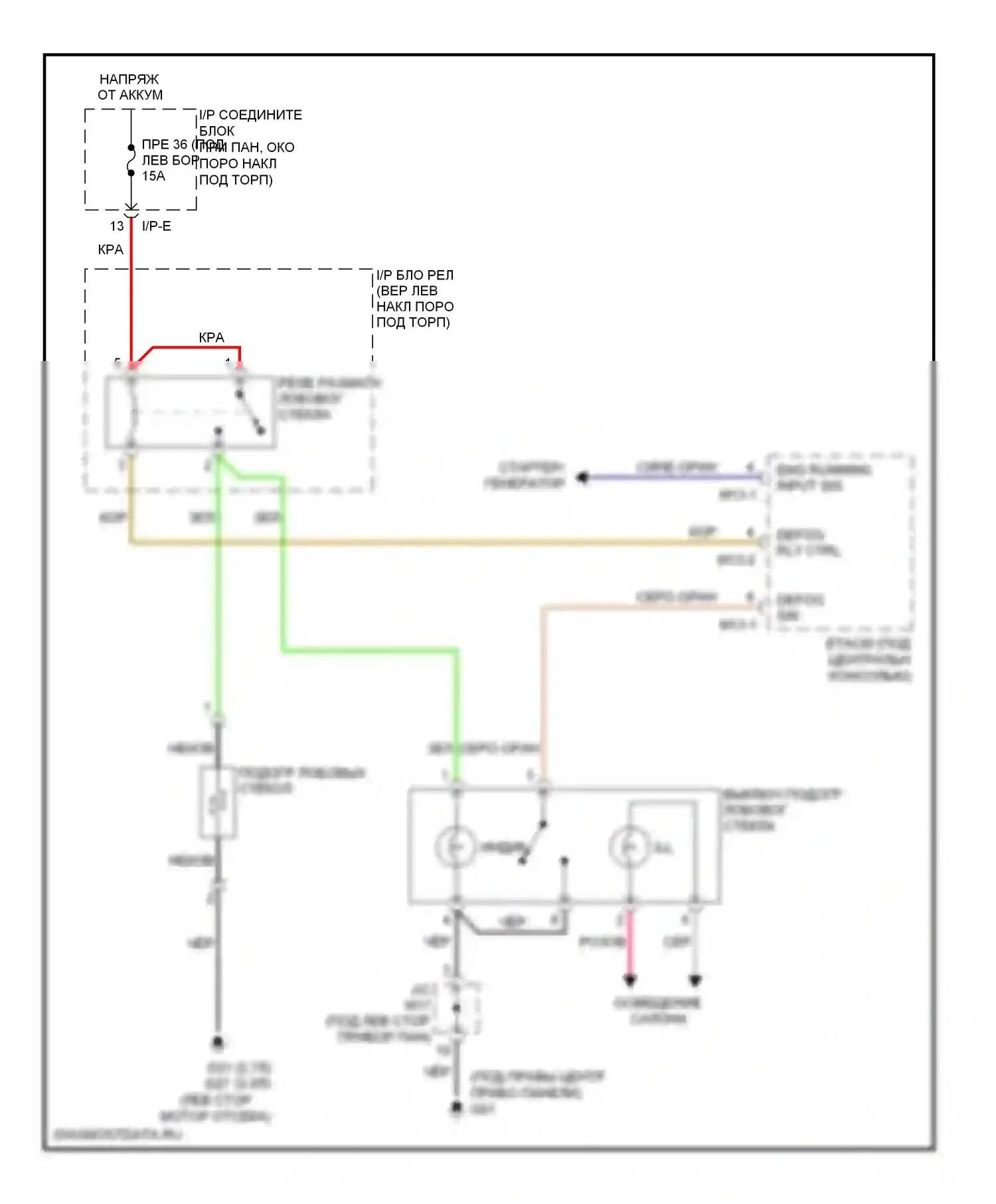 Tucson Hyundai I (2004-2011): Электросхема переднего подогрева 