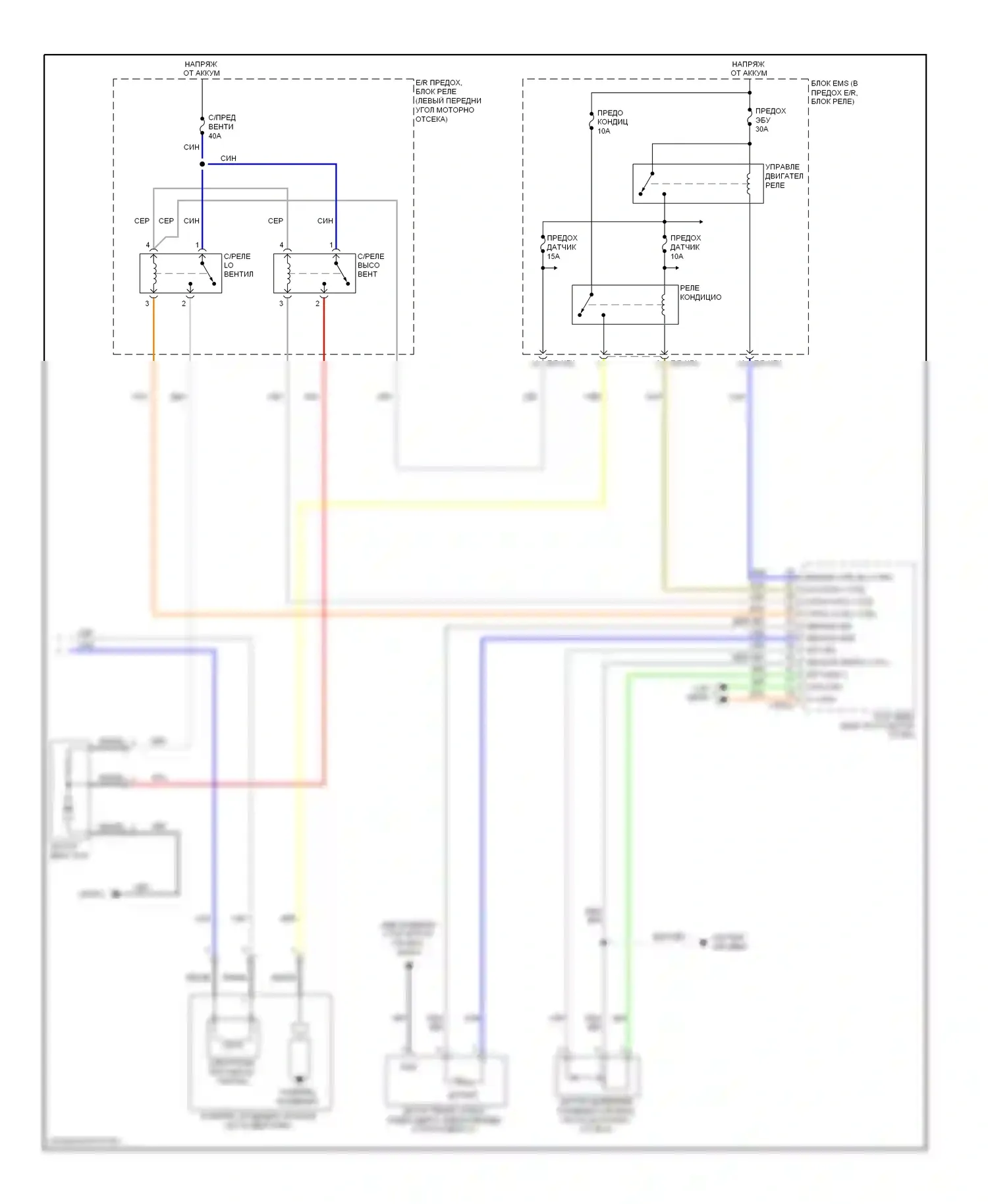 Tucson Hyundai II (2009-2015): Электросхема климат контроля (2 из 2) 