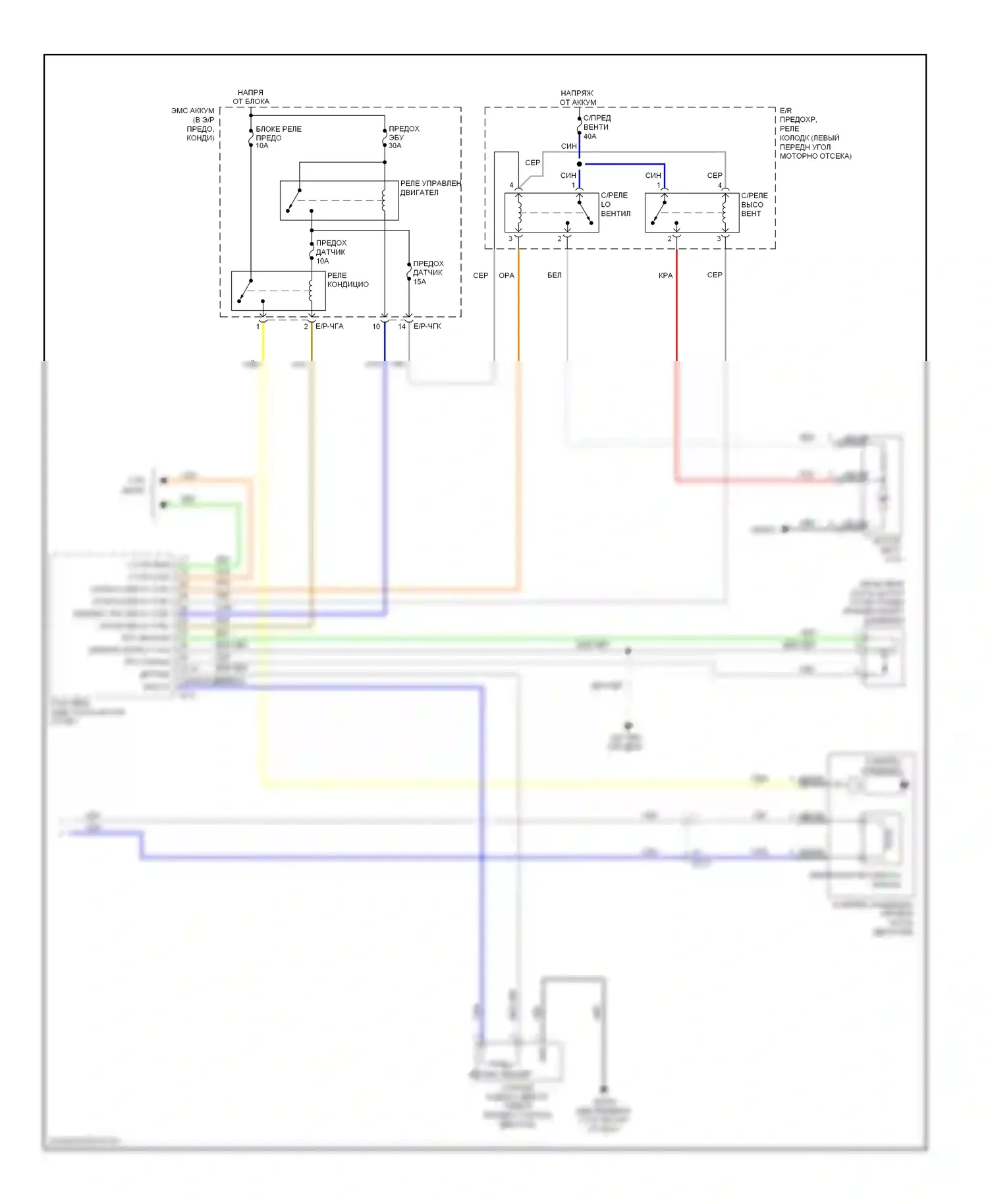 Tucson Hyundai II (2009-2015): Электросхема ручного кондиционера (2 из 2) 