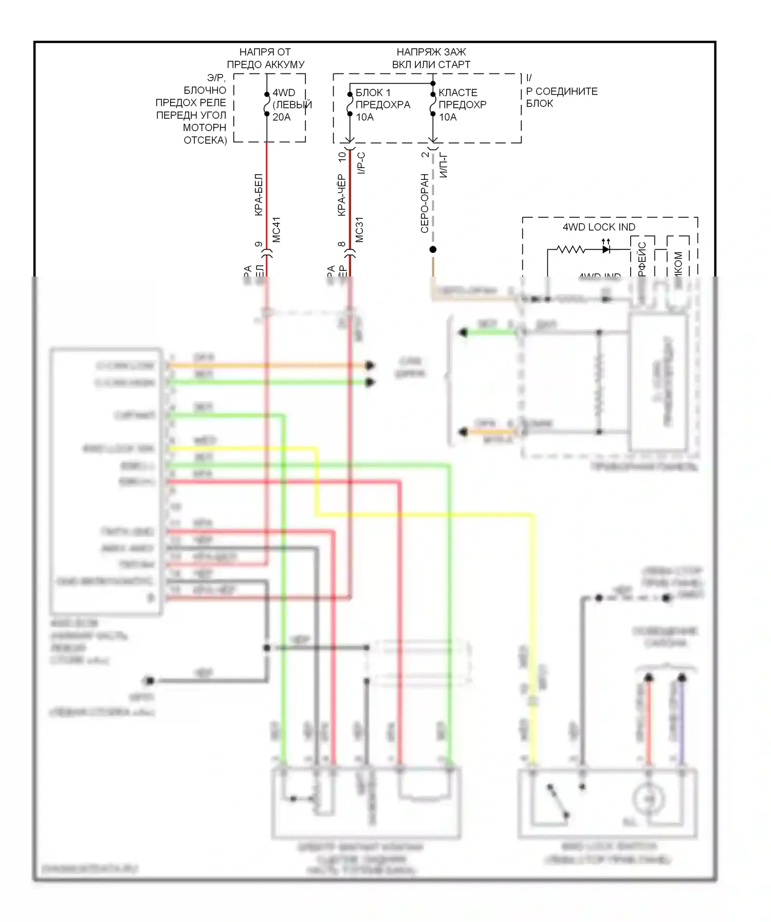 Tucson Hyundai II (2009-2015): Электросхема 4wd 