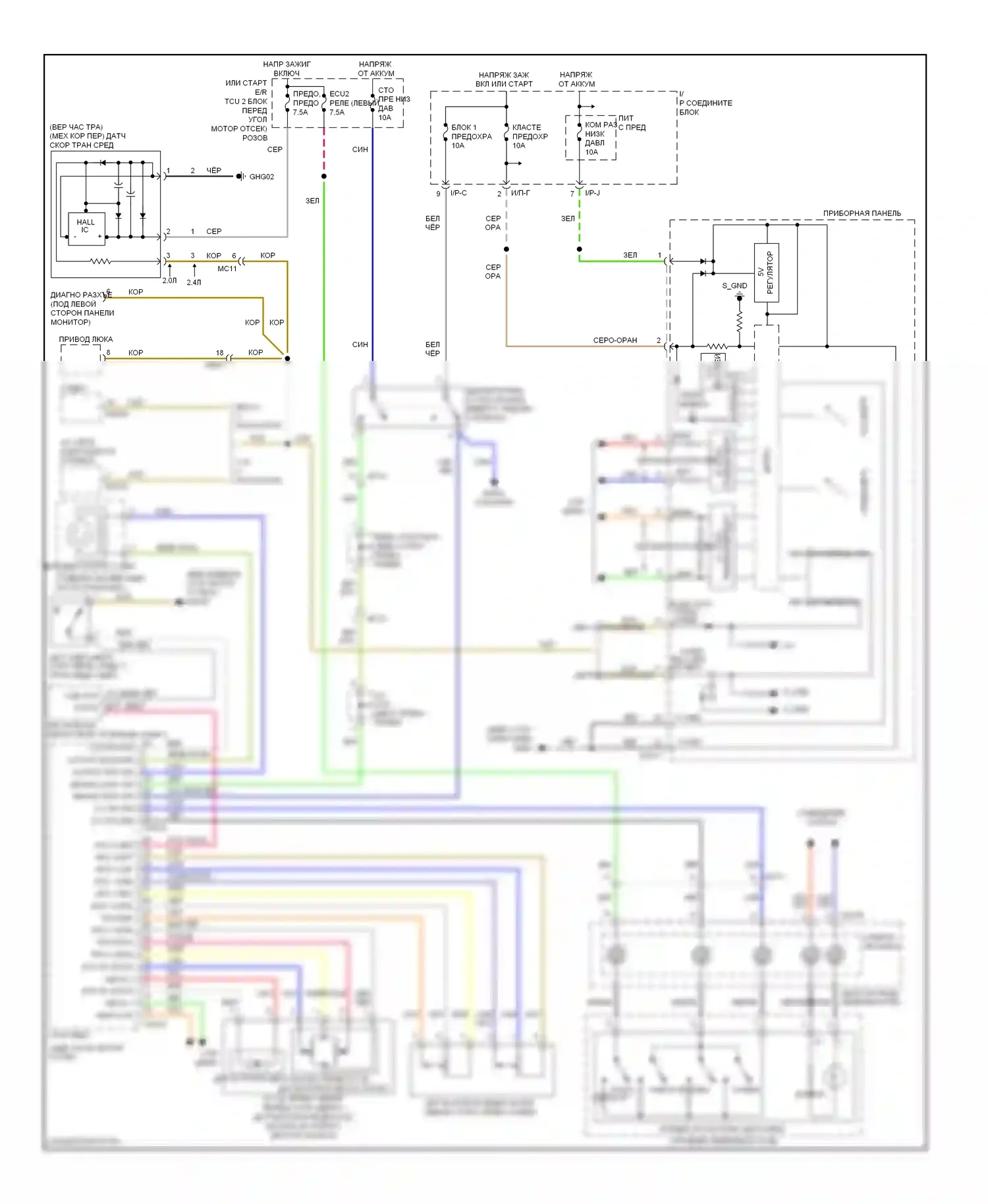 Tucson Hyundai II (2009-2015): Электросхема круиз-контроля 