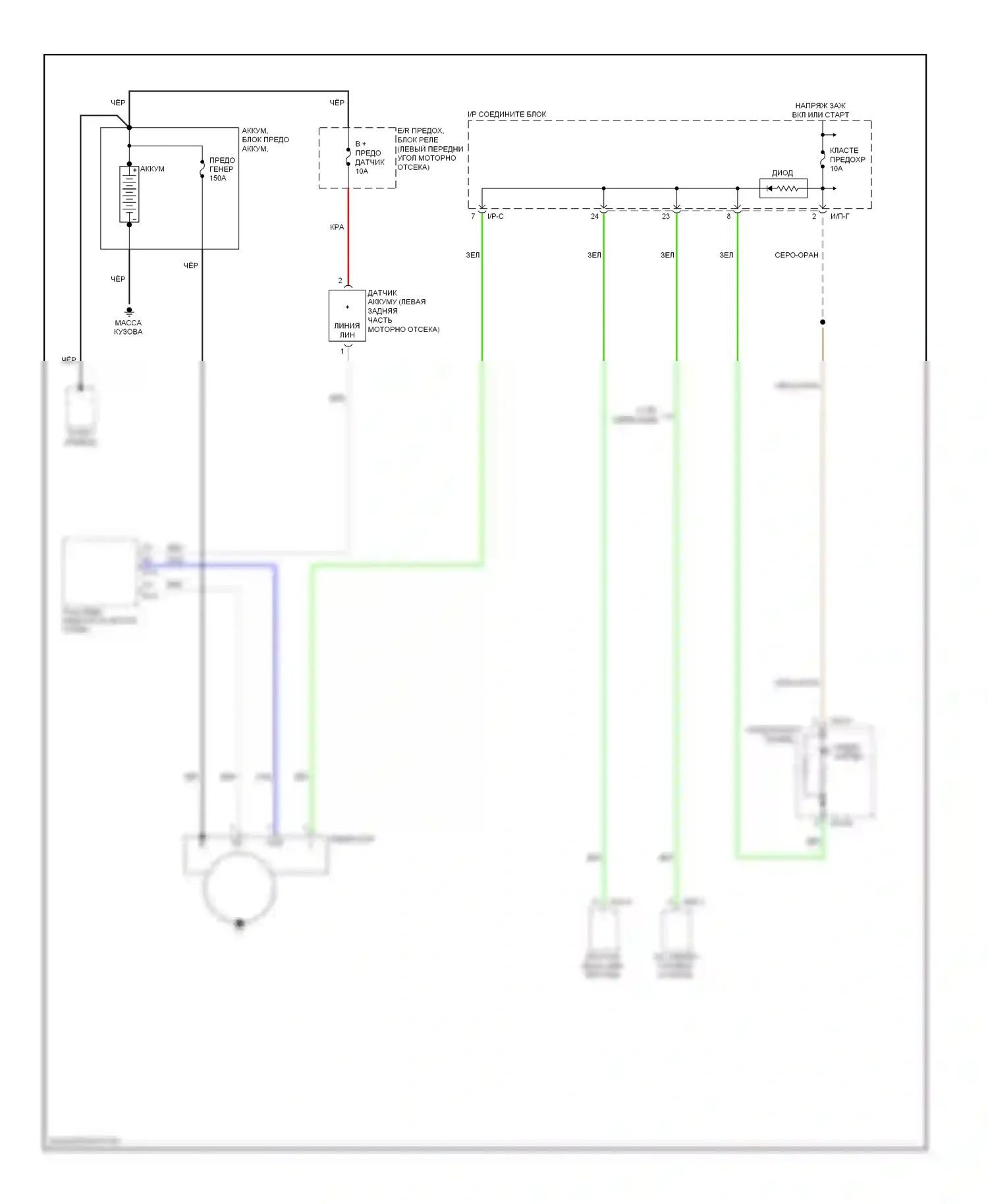 Tucson Hyundai II (2009-2015): Электросхема генератора 