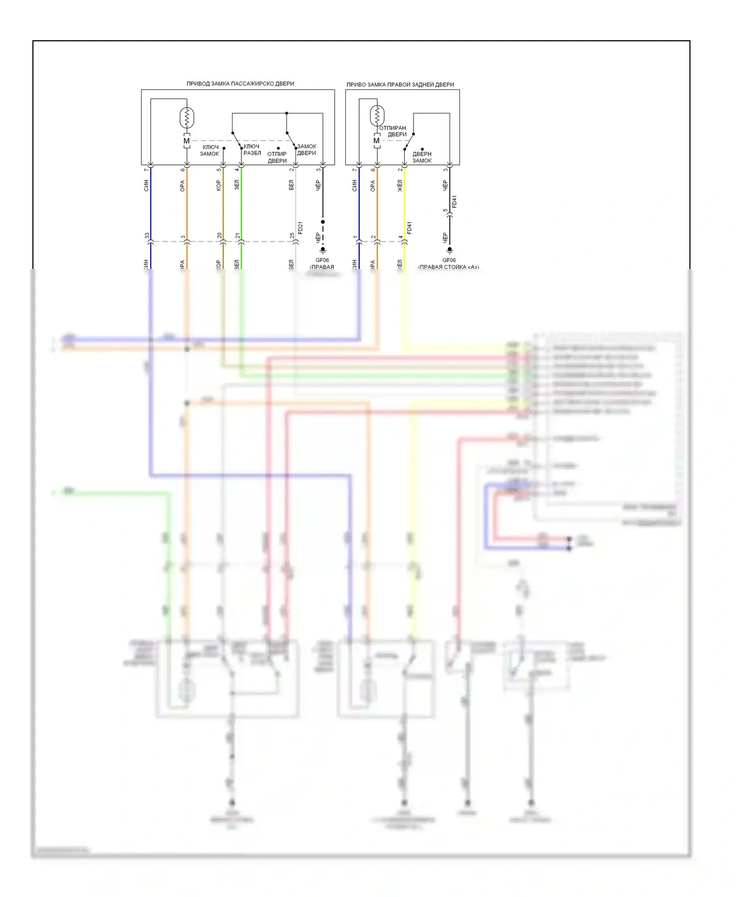 Tucson Hyundai II (2009-2015): Электросхема центрального замка (2 из 2) 