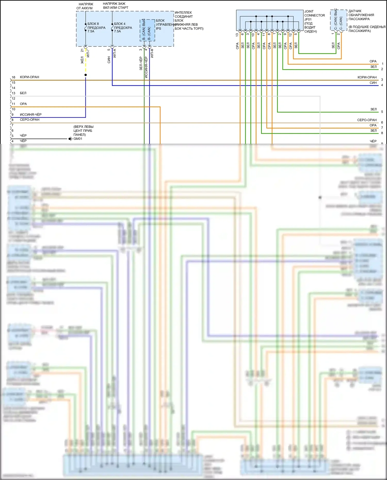 Tucson Hyundai III рестайлинг (2018-2021): Can шина электросхема (1 из 2) 